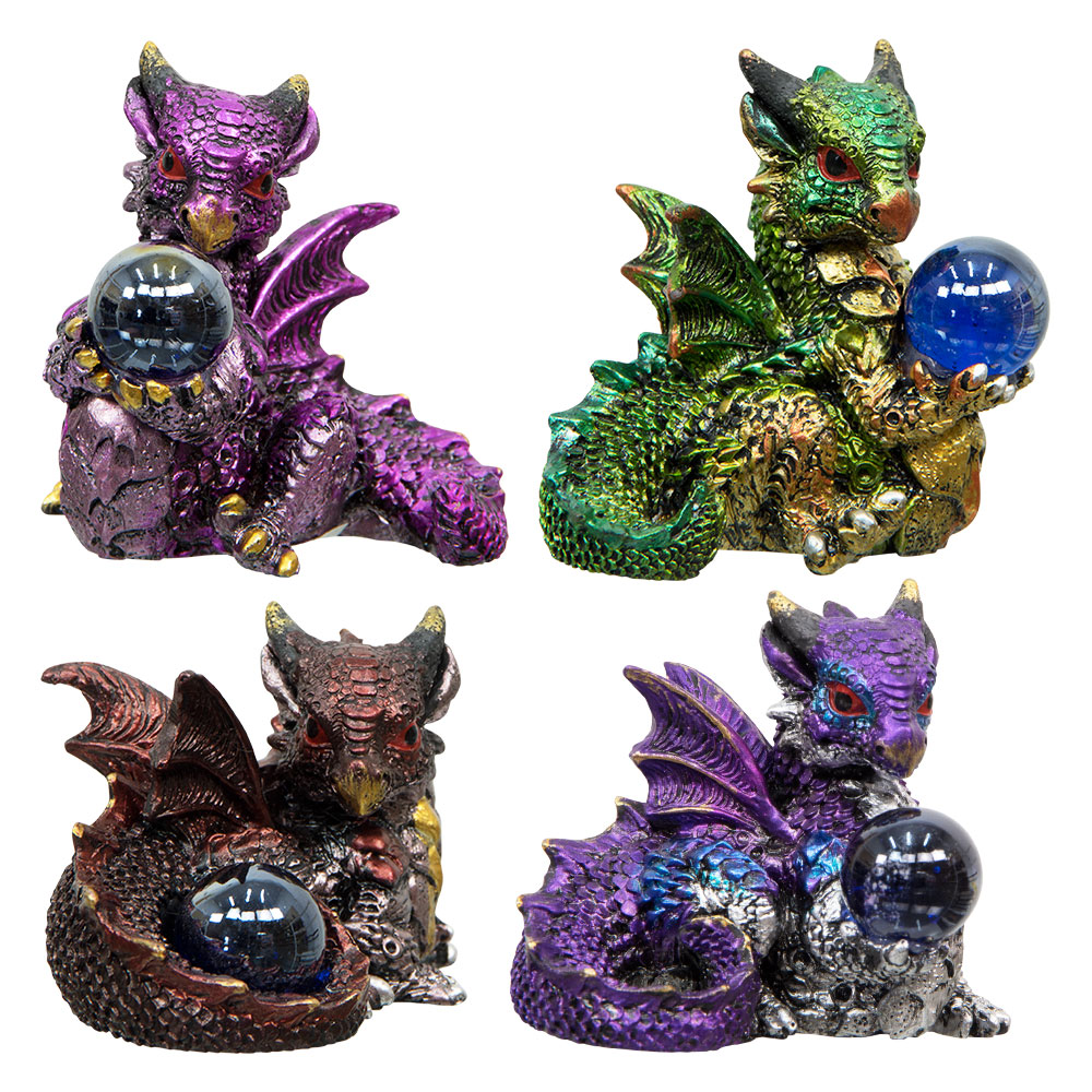 Mini Dragon with Glass Sphere