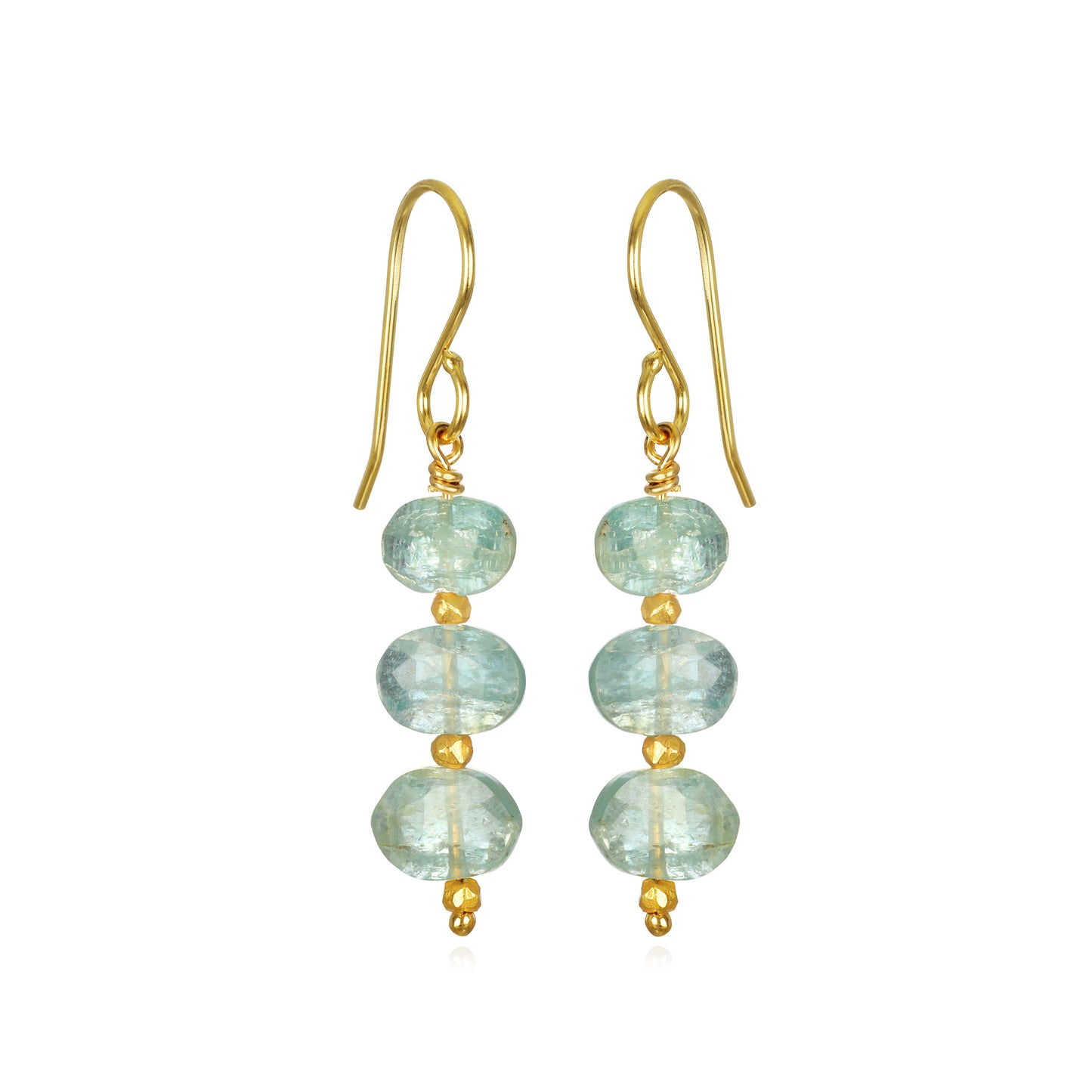 Kyanite Dangles-Blue: Gold, Amelia Rose Jewelry