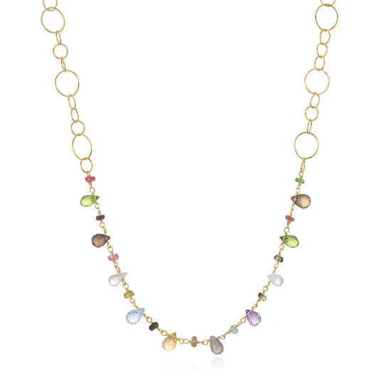 Wildflower Waterfall Necklace, Gold, Amelia Rose Jewelry