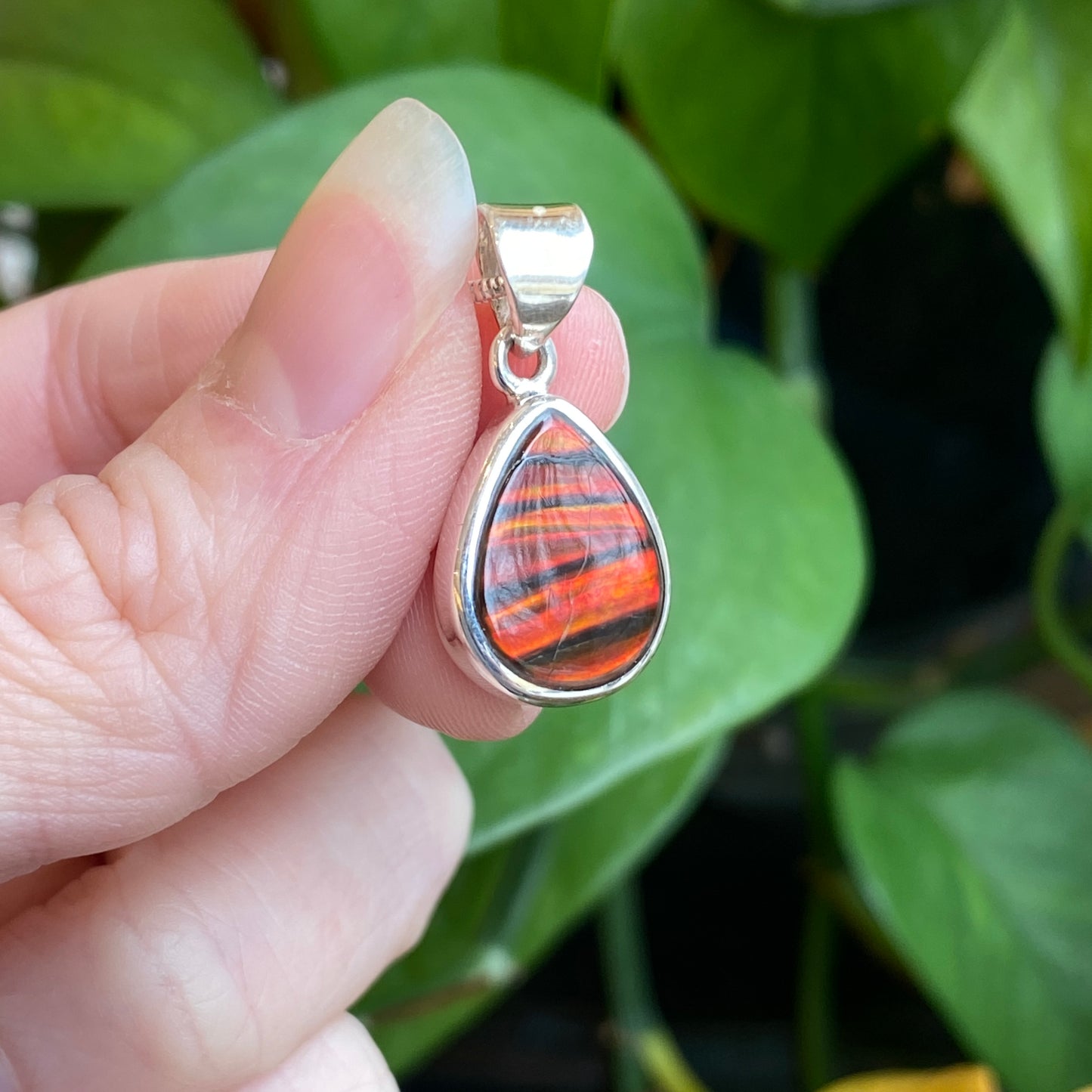 Ammolite Pendant, Sterling Silver