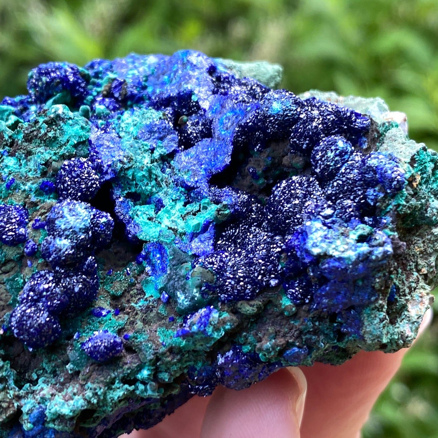 Azurite with Malachite