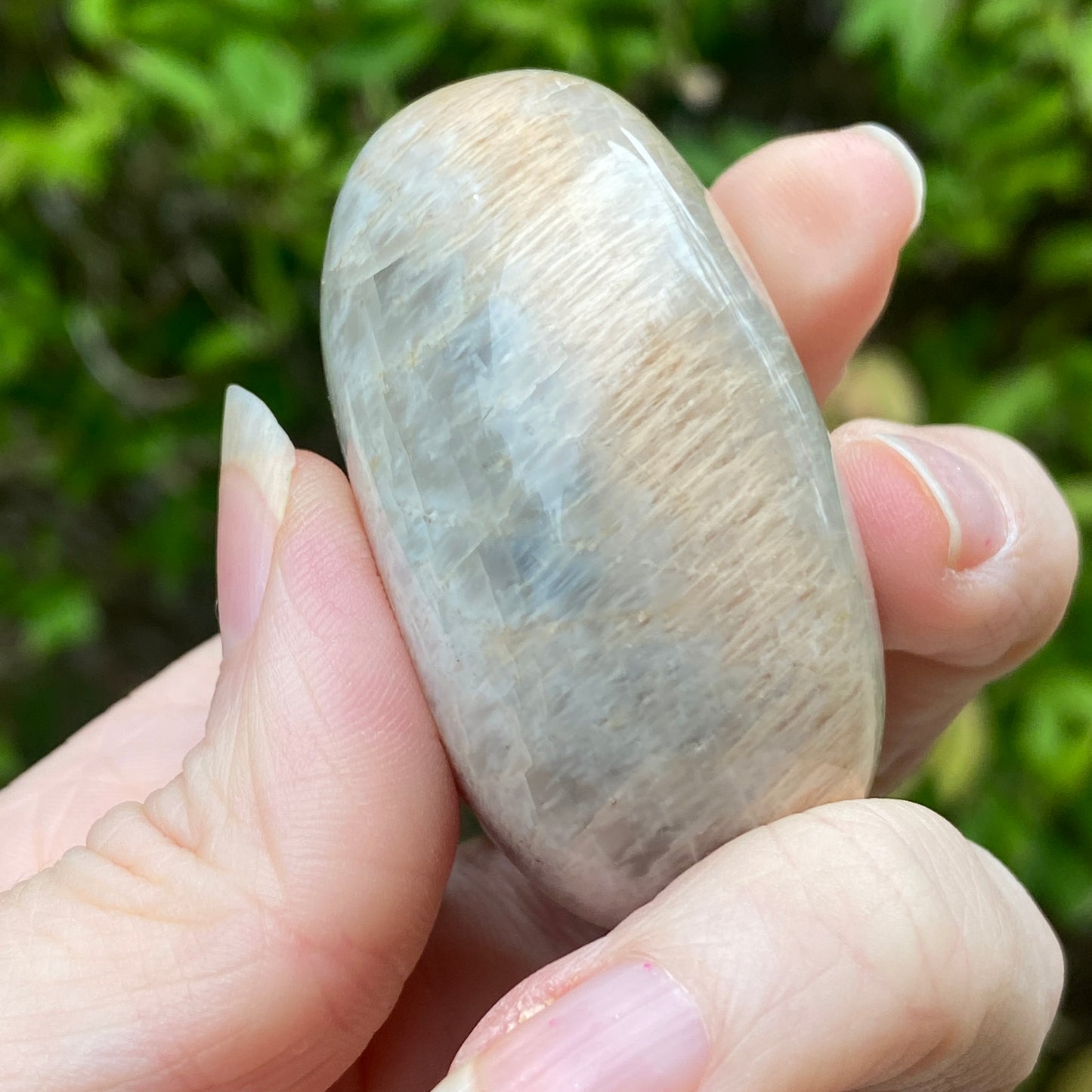 Black Moonstone Palm Stone, Gray Moonstone