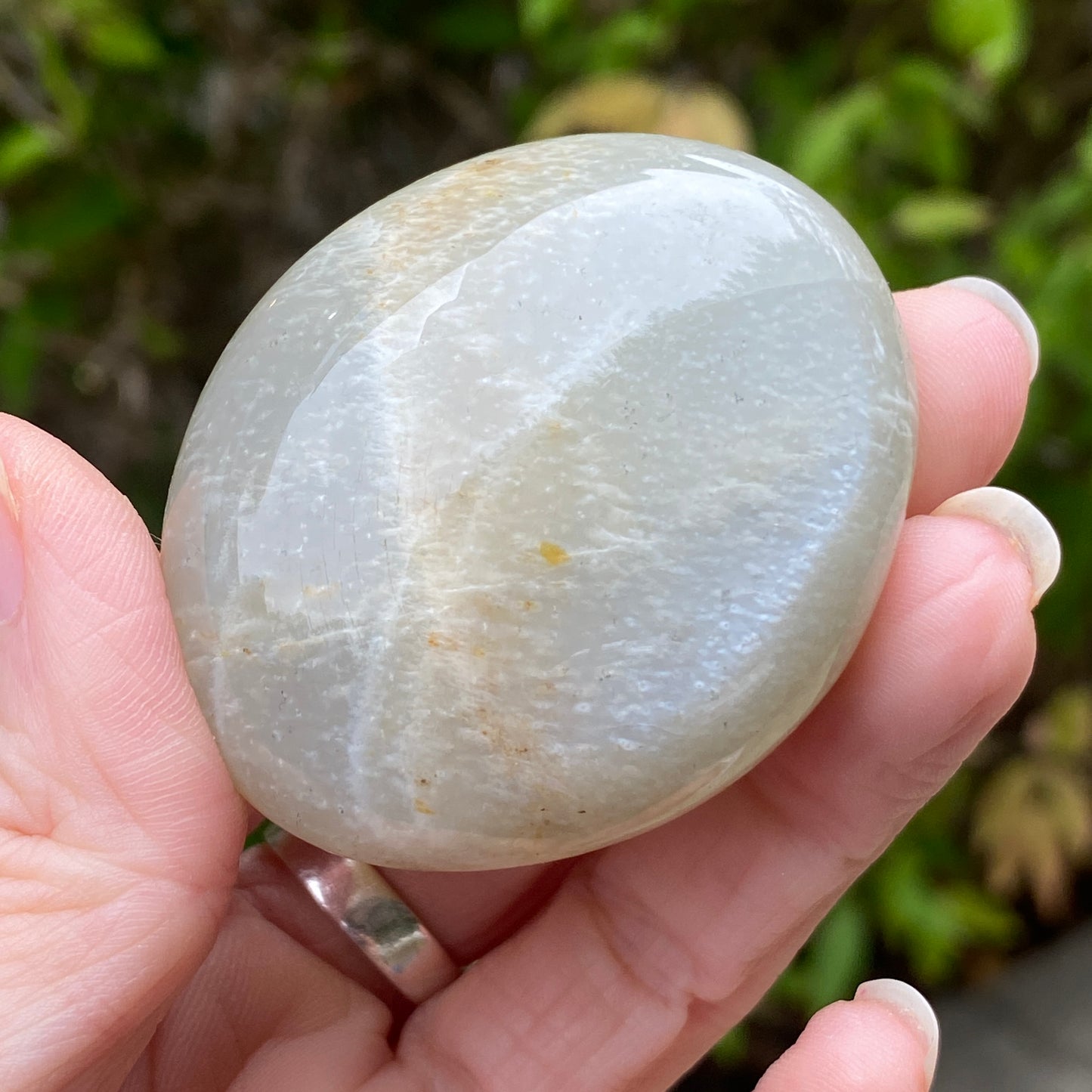 Black Moonstone Palm Stone, Gray Moonstone