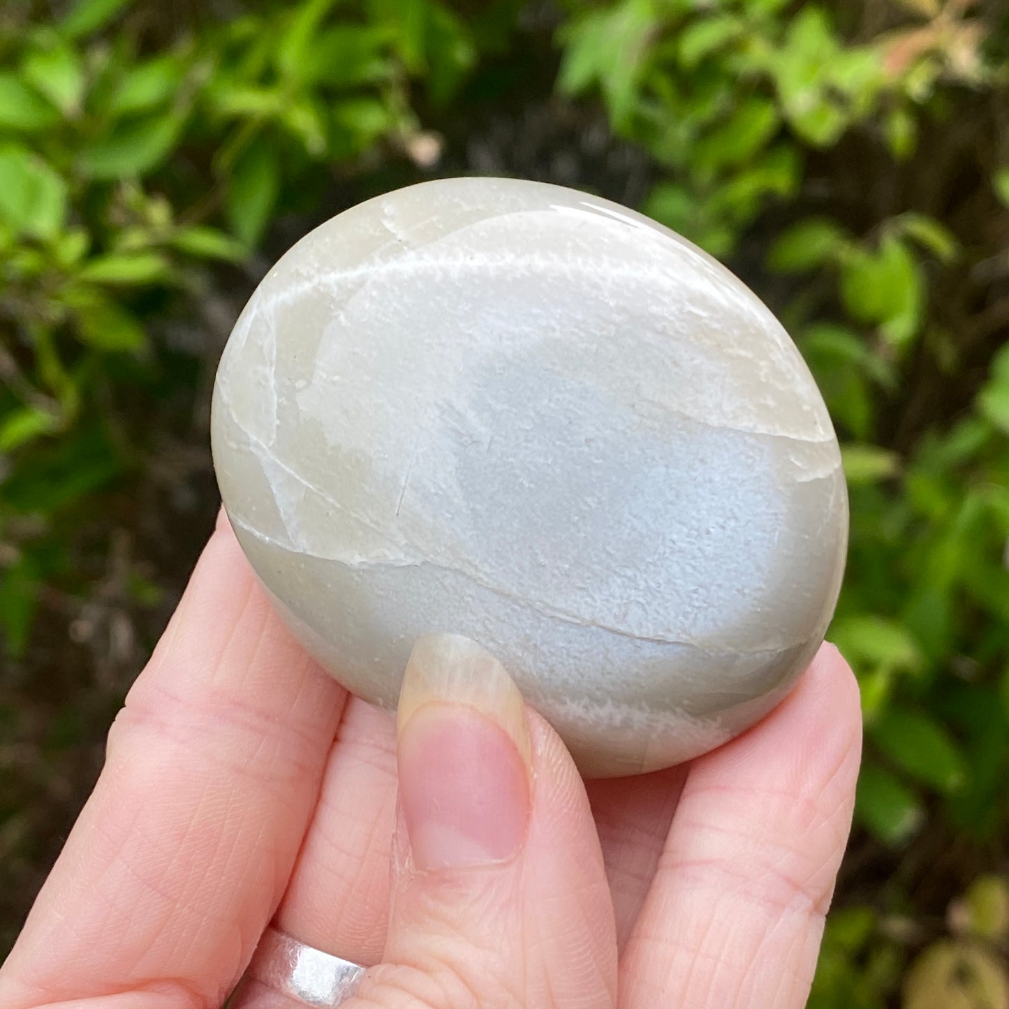 Black Moonstone Palm Stone, Gray Moonstone