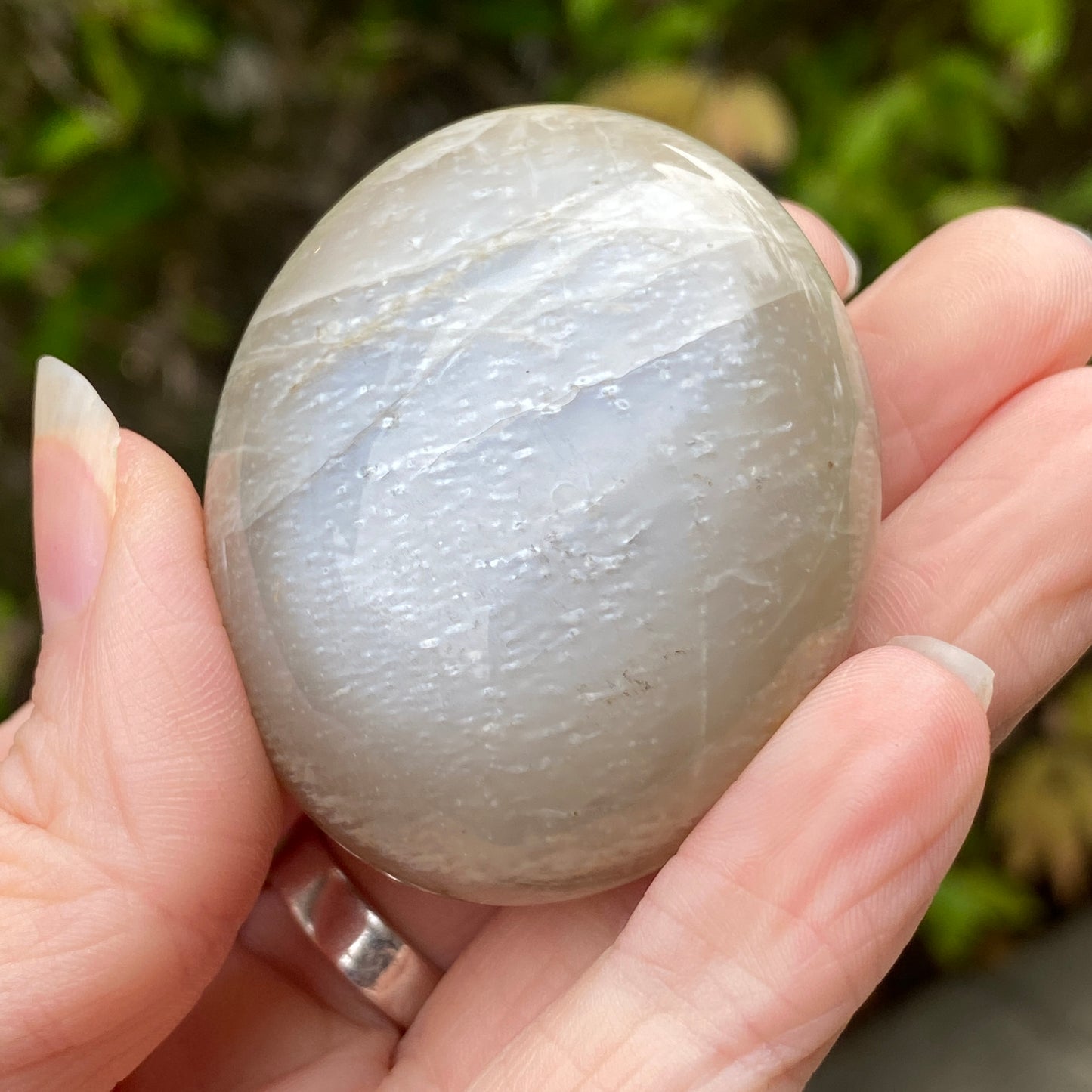 Black Moonstone Palm Stone, Gray Moonstone