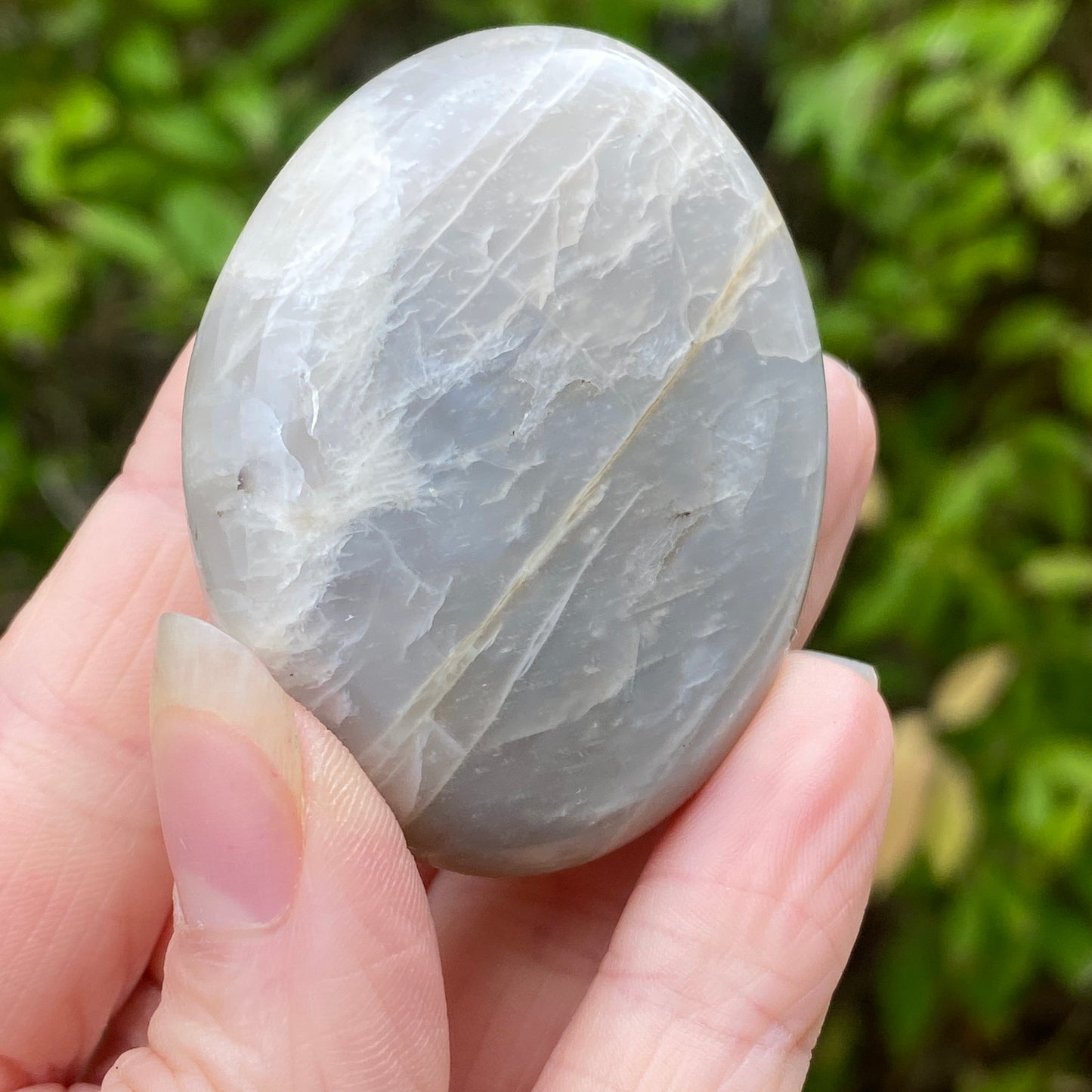 Black Moonstone Palm Stone, Gray Moonstone