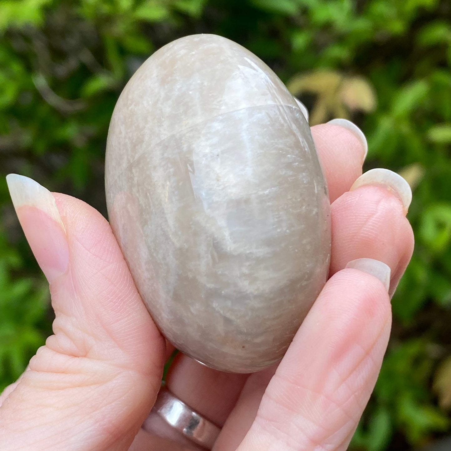 Black Moonstone Palm Stone, Gray Moonstone