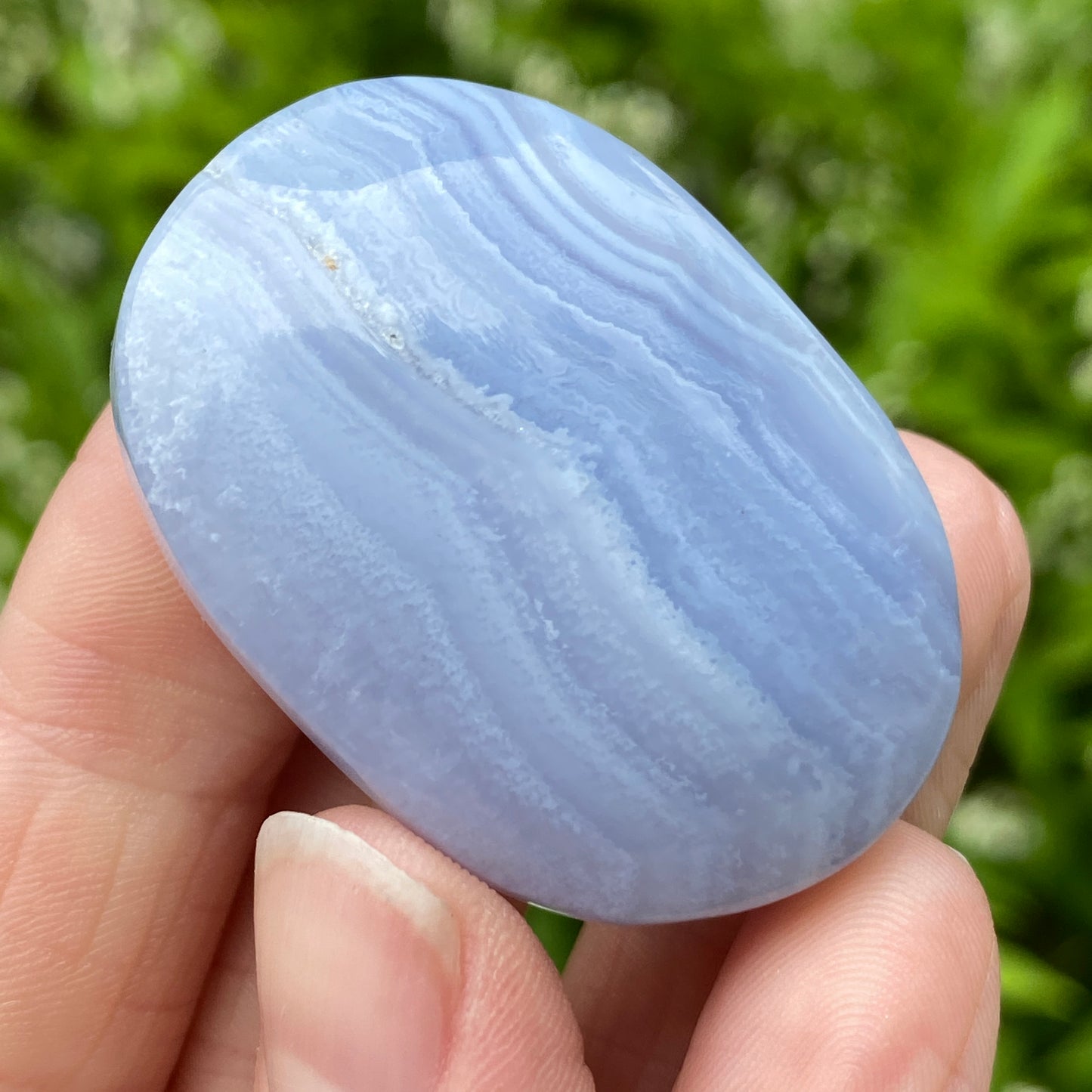 Blue Lace Agate Palm Stone, Exact Shown