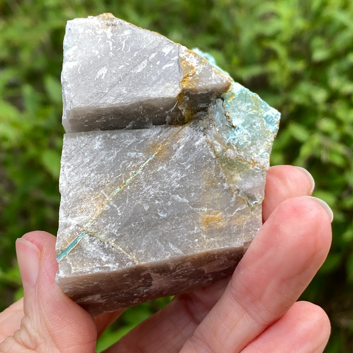 Chrysocolla Quartz on Calcite, Peru