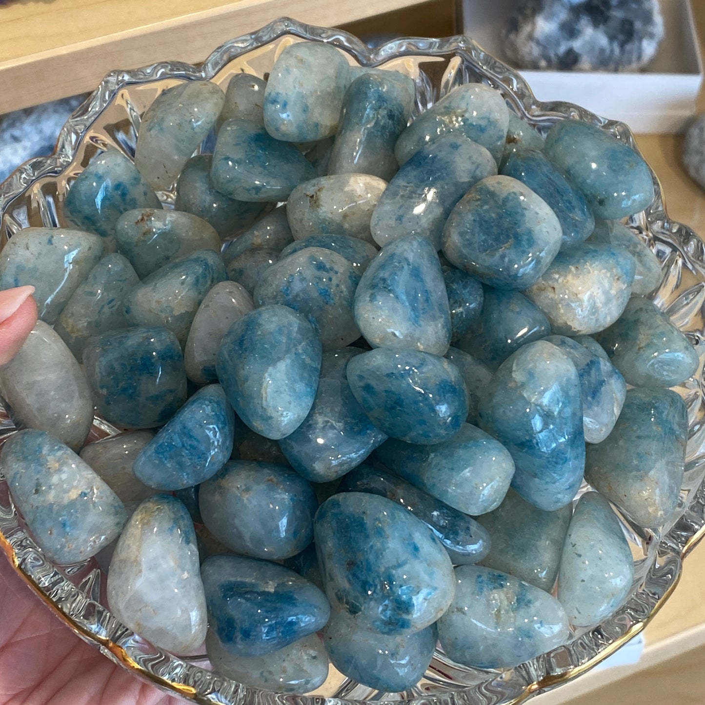 Chrysocolla Included Quartz Stone