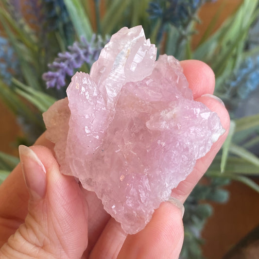 Crystallized Rose Quartz, Rare Scepter Formation