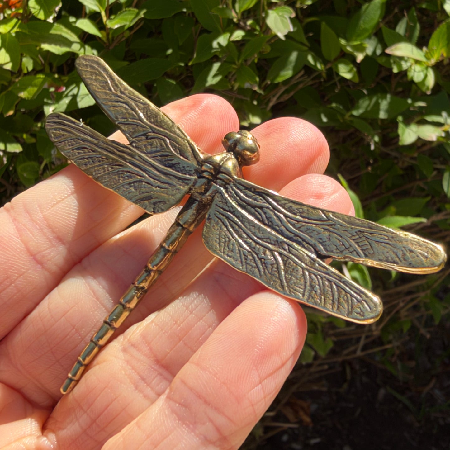 Dragonfly Figurine, Solid Brass Spirit Animal