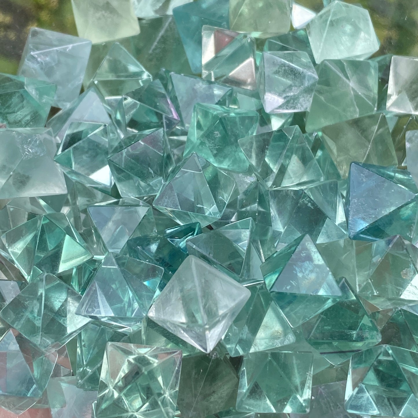 Green Fluorite Octahedron