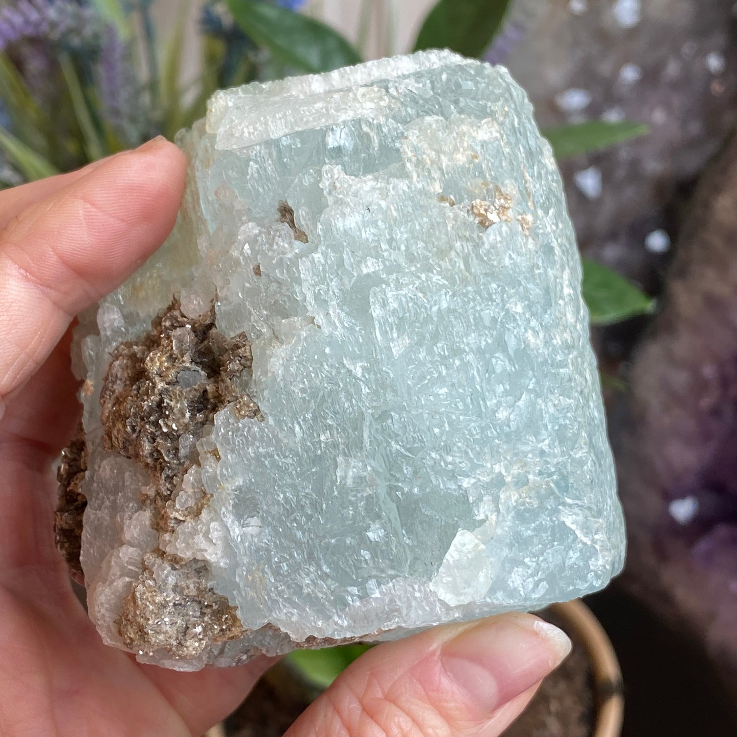 Unusual Water-Etched Aquamarine Crystal, 1lb