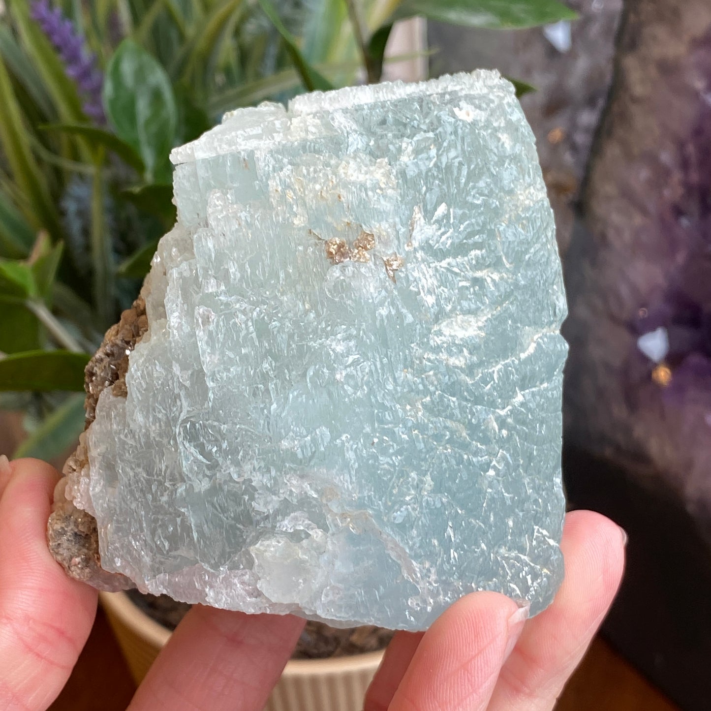 Unusual Water-Etched Aquamarine Crystal, 1lb