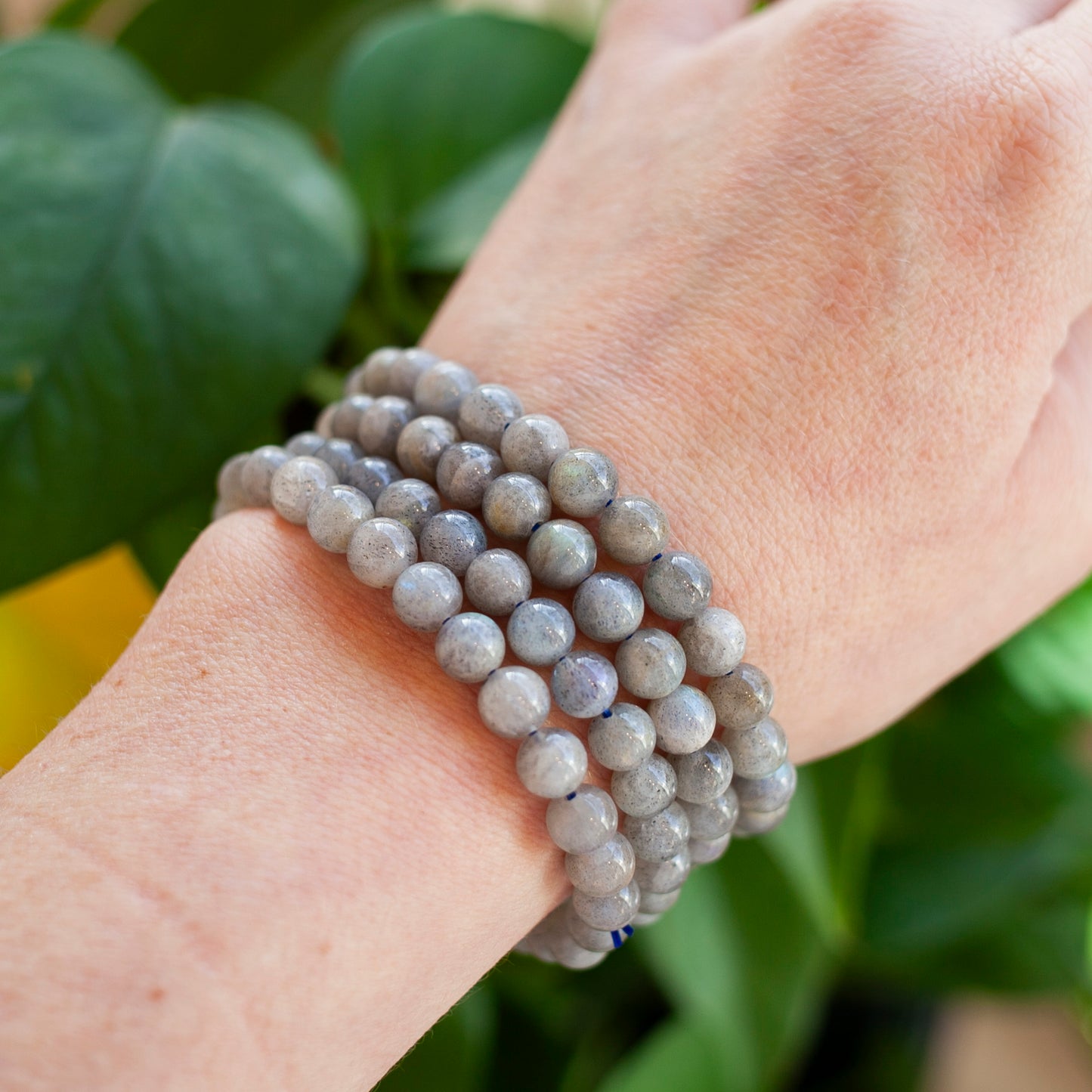 Labradorite Bead Bracelet, 6-7mm