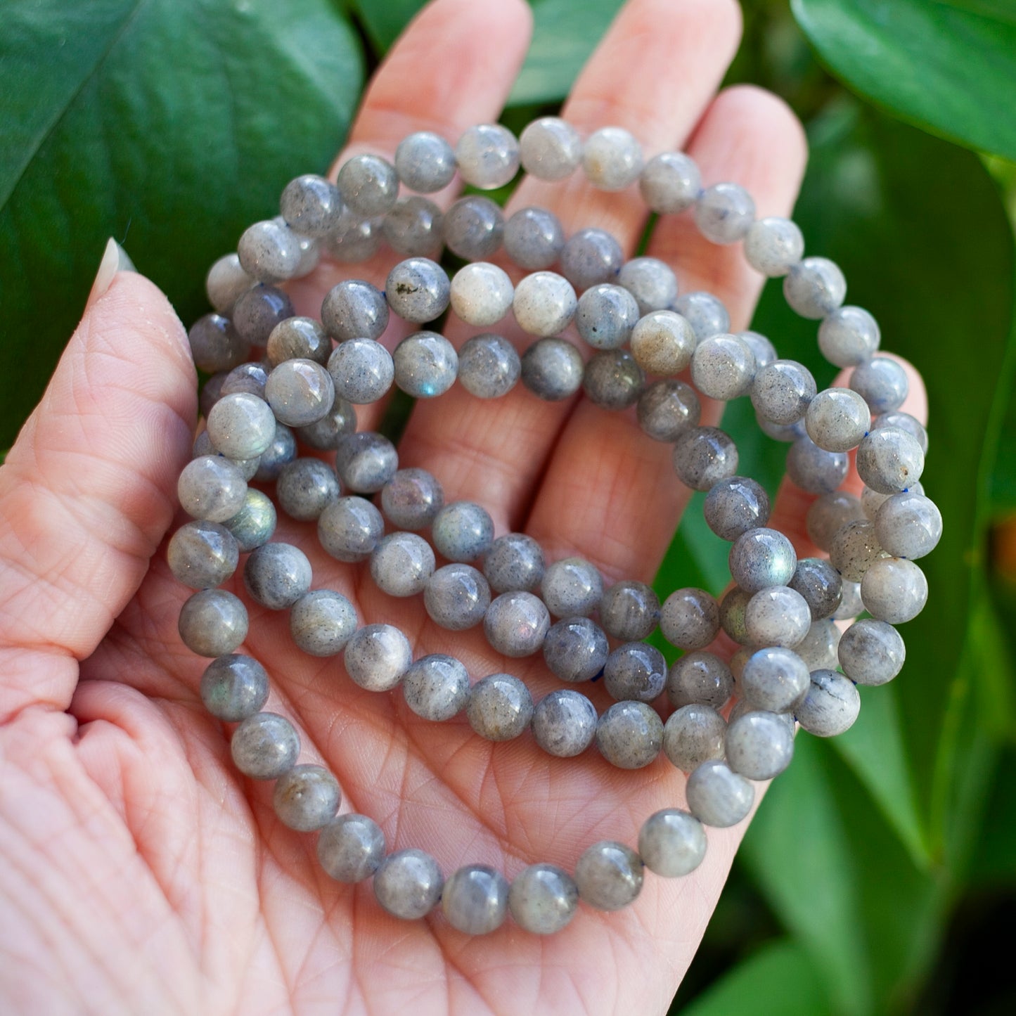 Labradorite Bead Bracelet, 6-7mm