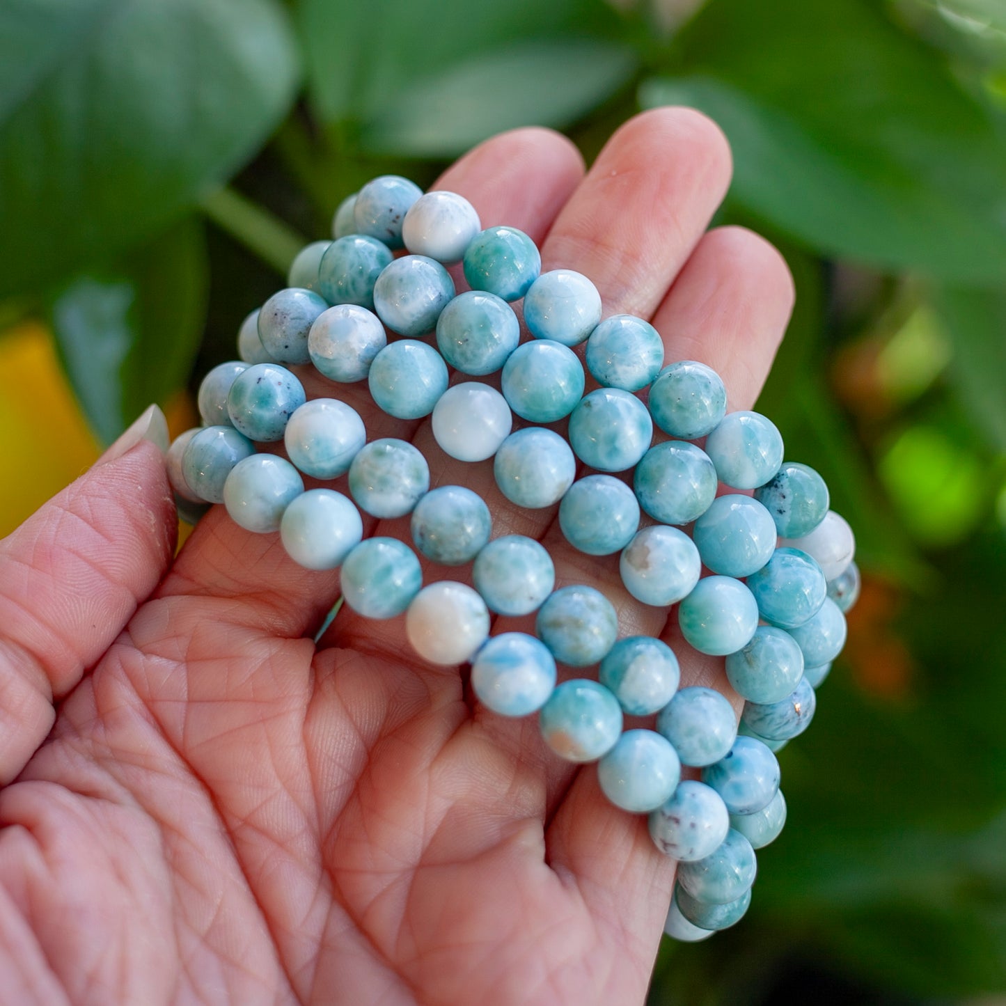 Larimar Bead Bracelet, 9mm