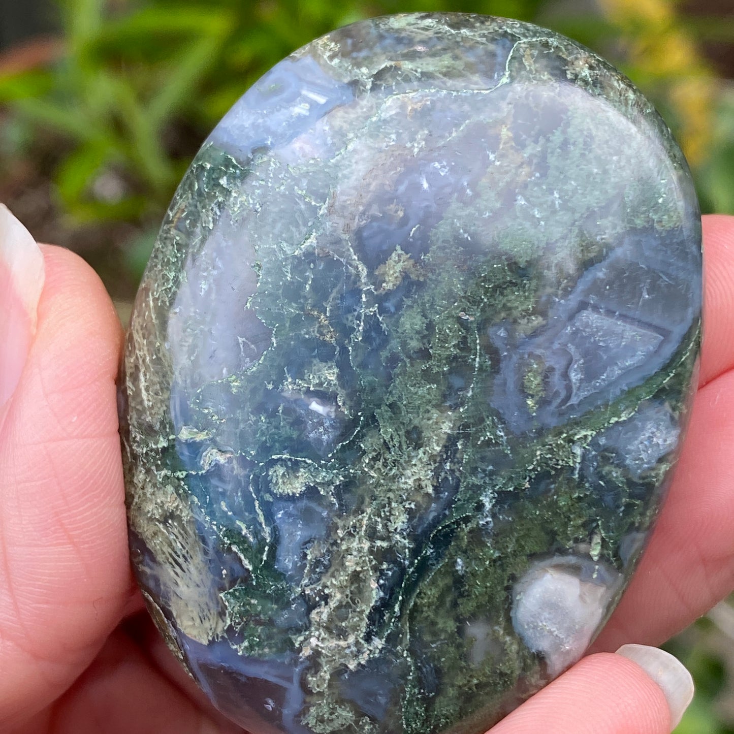 Moss Agate Palm Stone