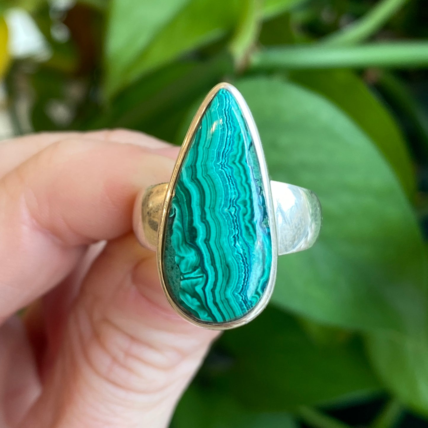 Malachite Ring, Size 8.5