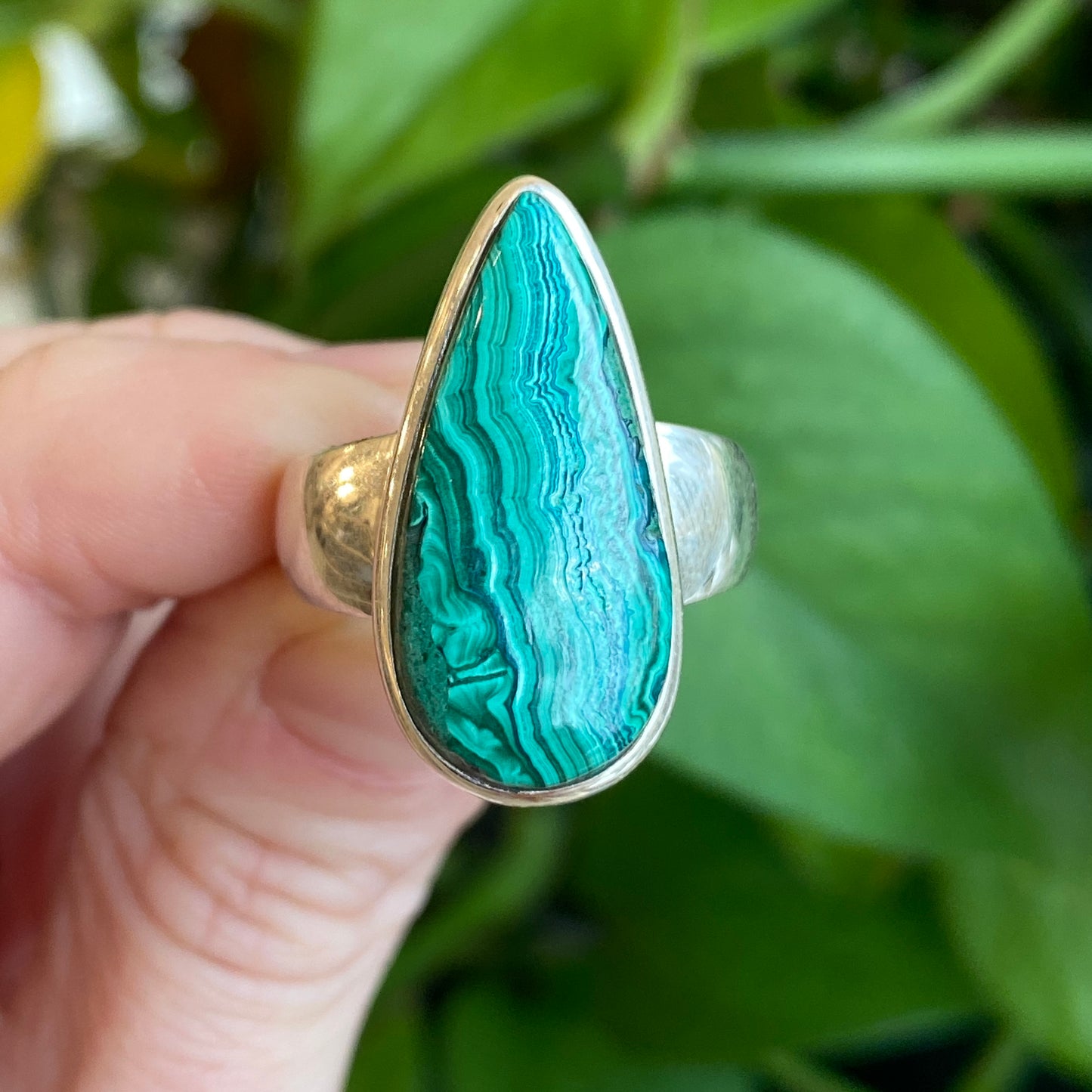Malachite Ring, Size 8.5