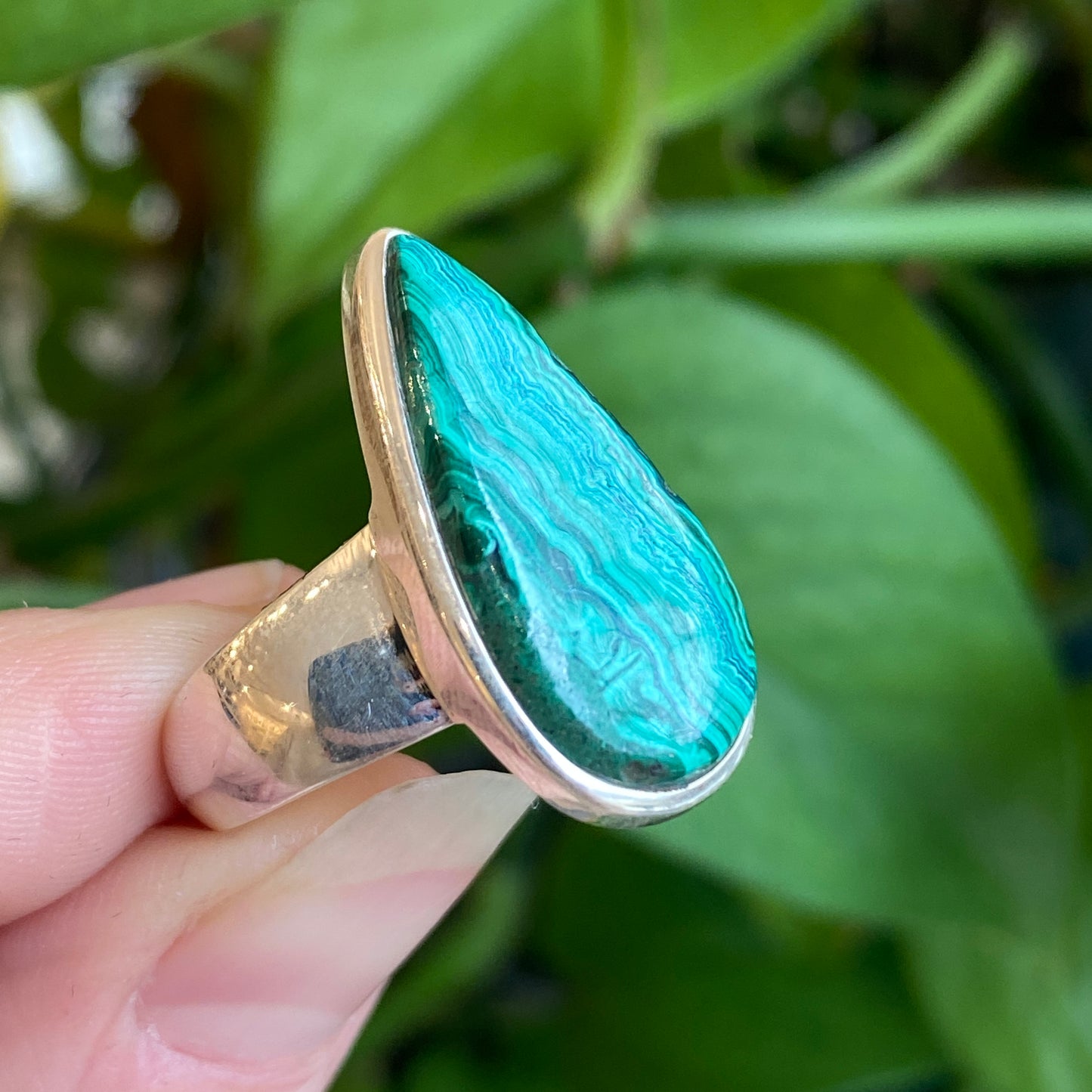 Malachite Ring, Size 8.5