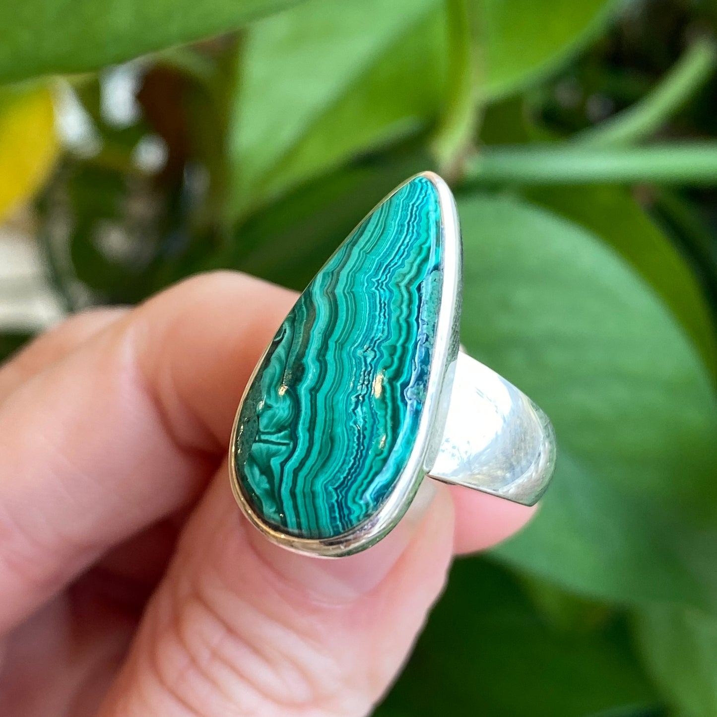 Malachite Ring, Size 8.5