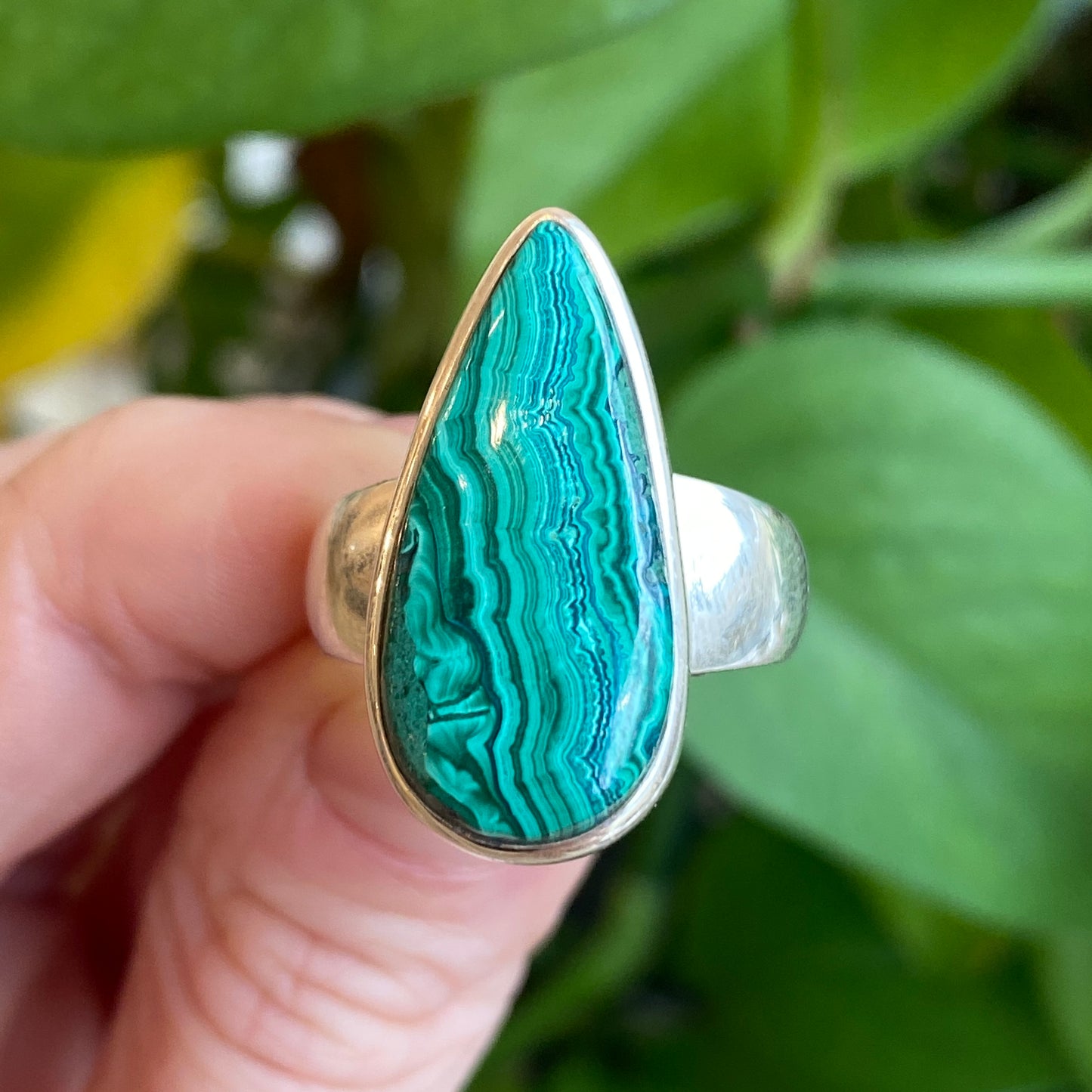Malachite Ring, Size 8.5