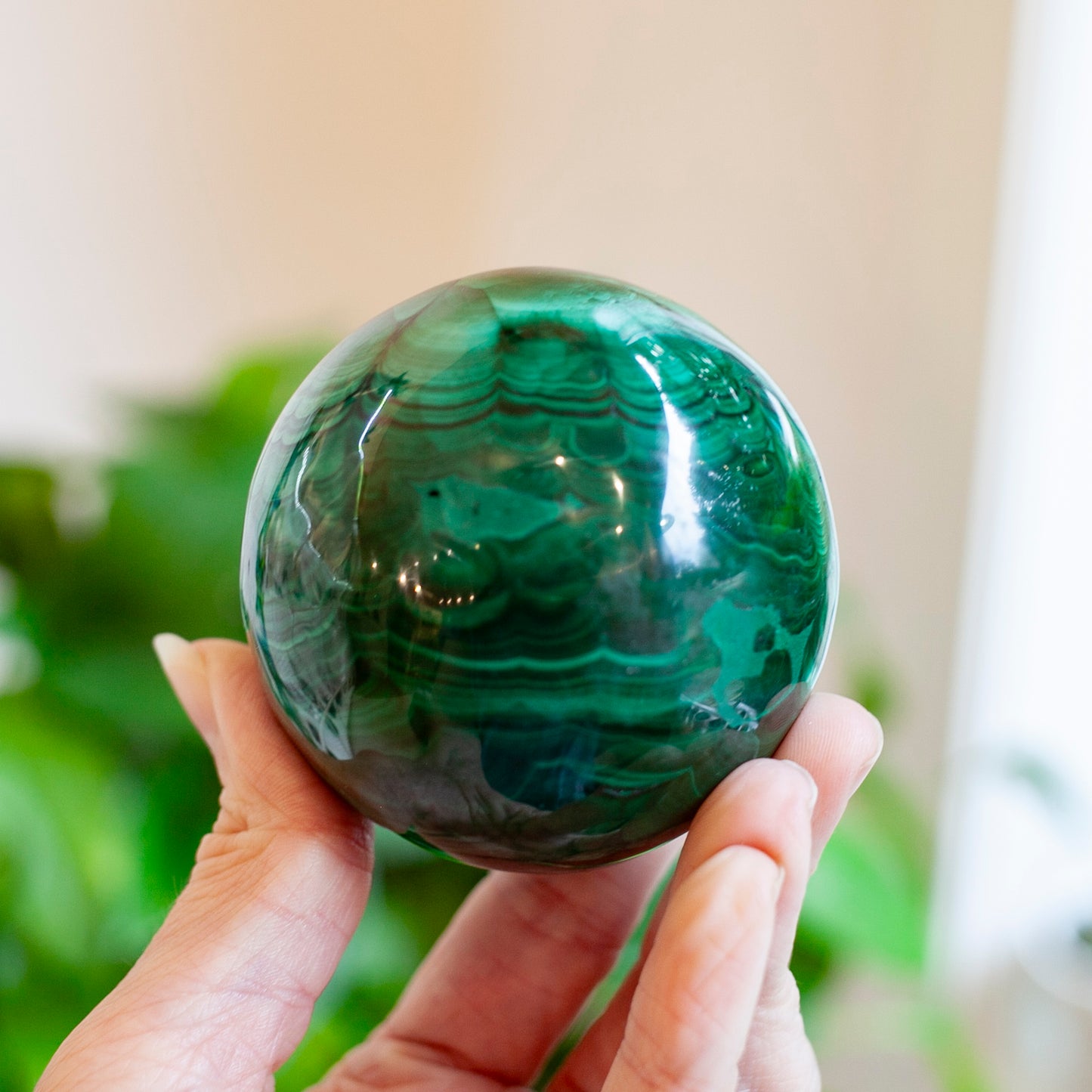 Solid Malachite Sphere, 65mm