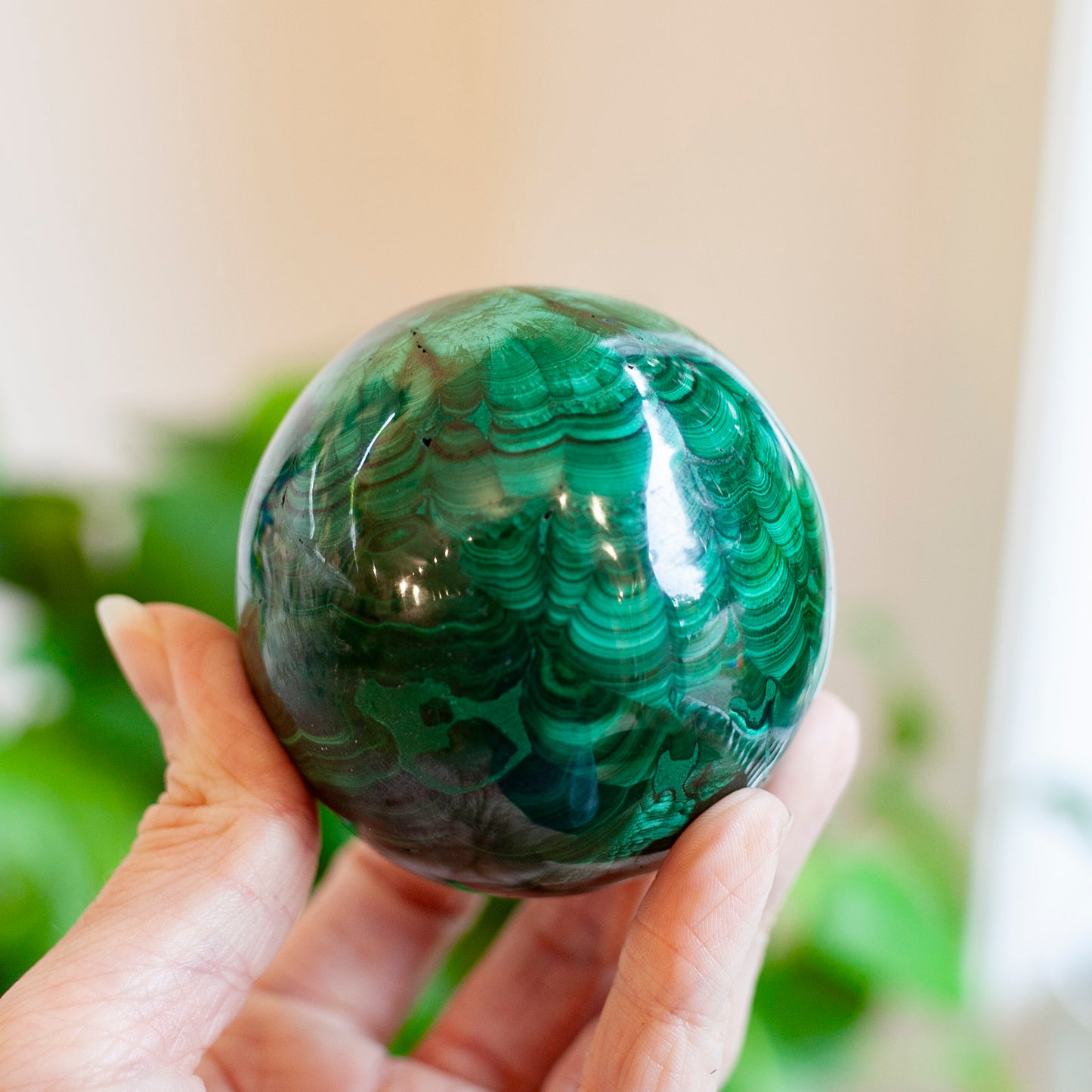 Solid Malachite Sphere, 65mm