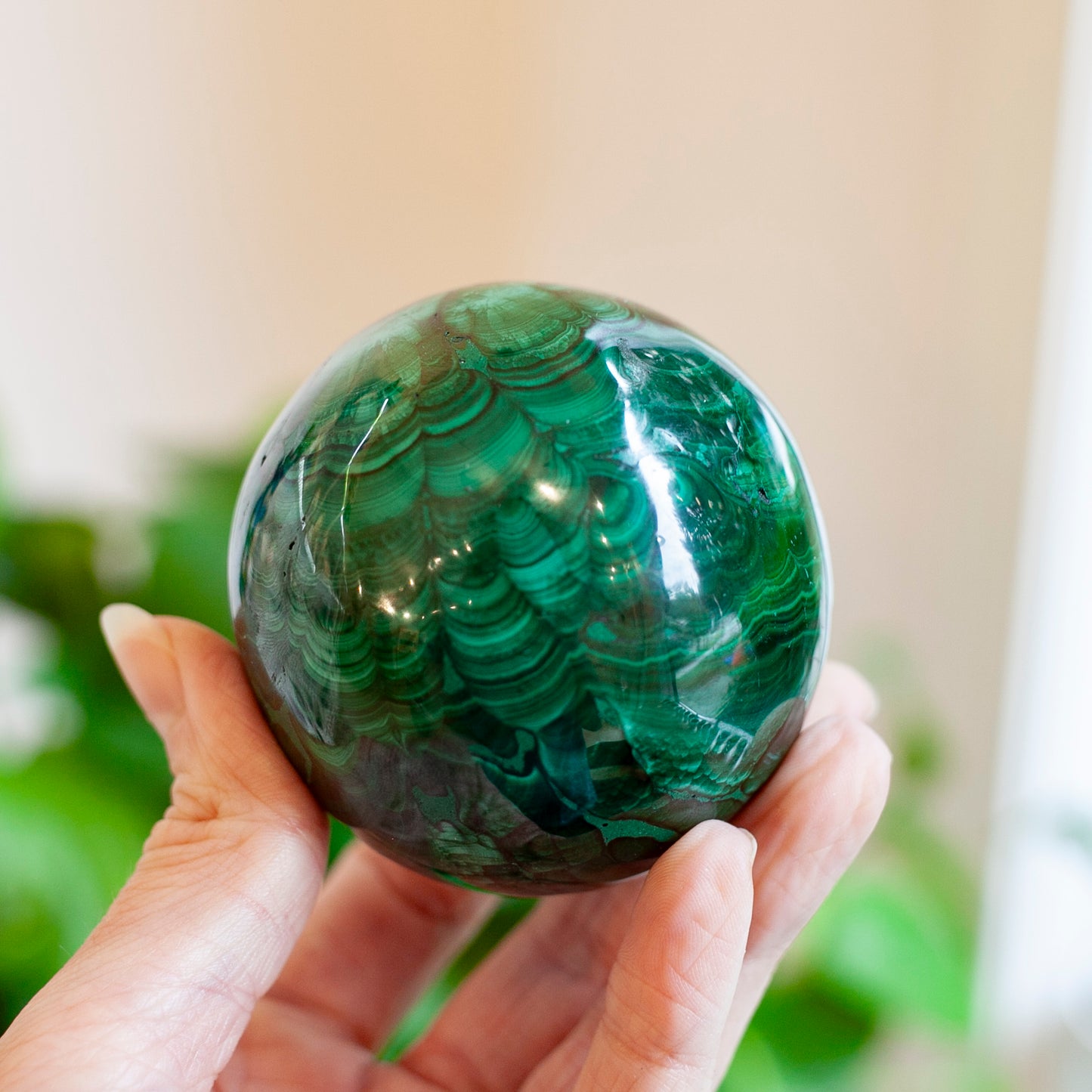 Solid Malachite Sphere, 65mm