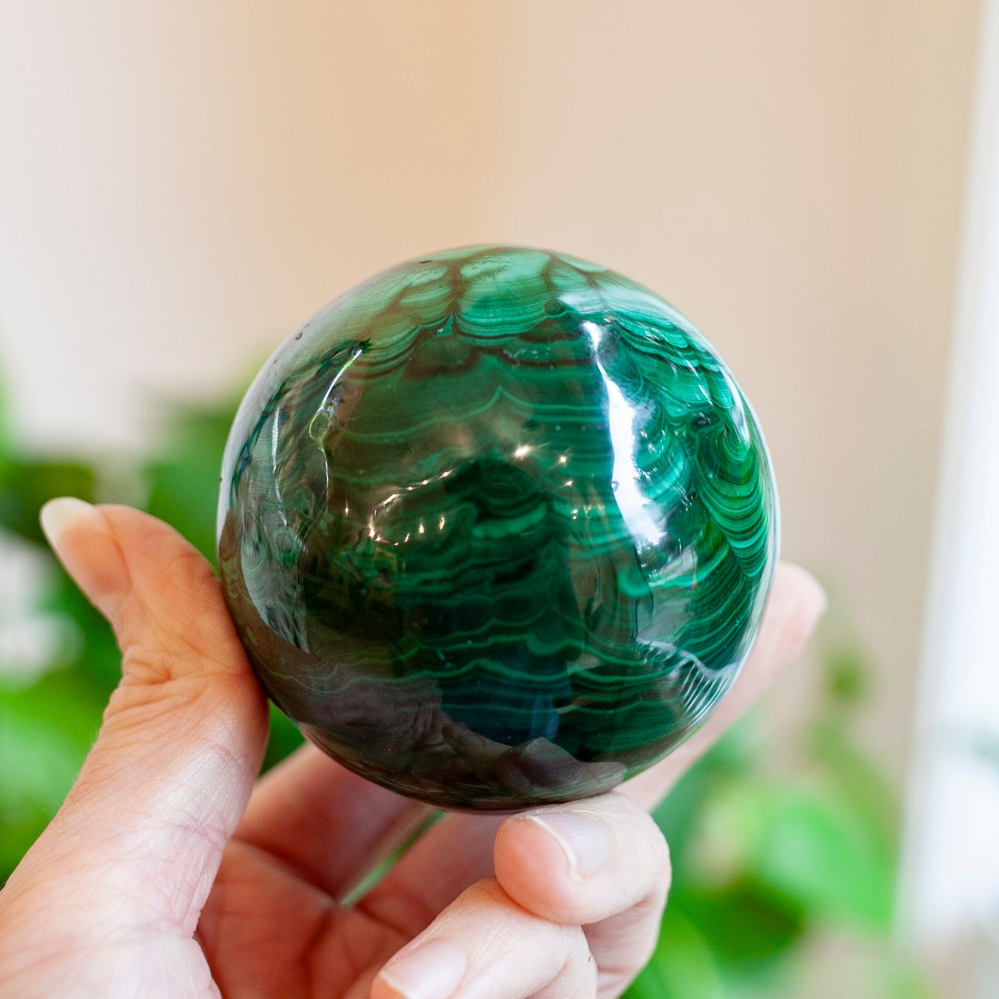 Solid Malachite Sphere, 65mm