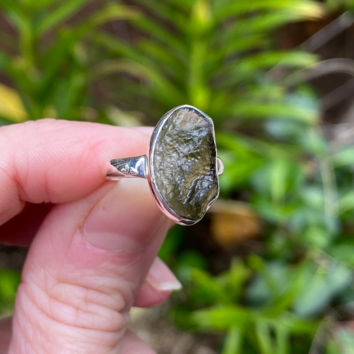 Moldavite Ring, Size 4