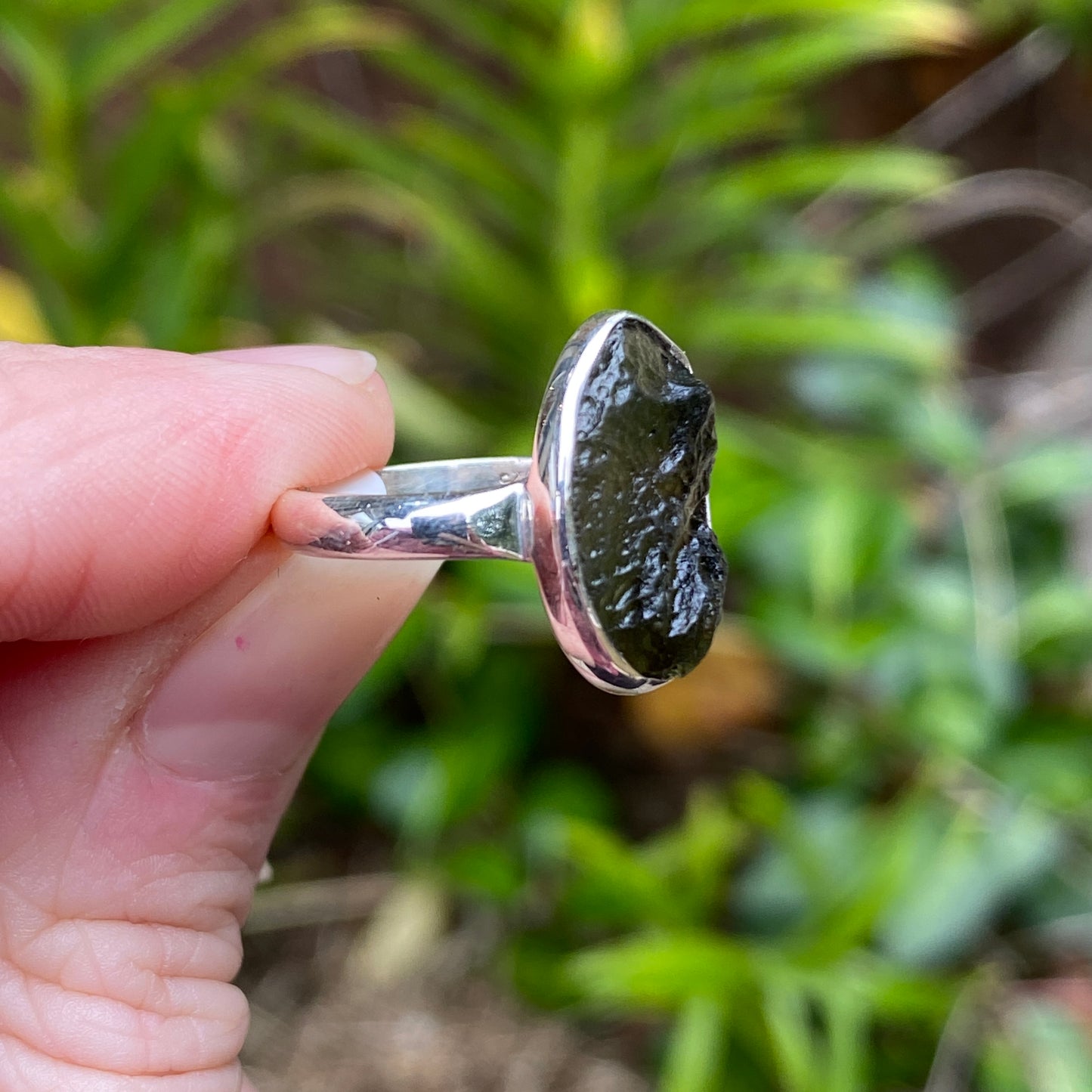 Moldavite Ring, Size 4