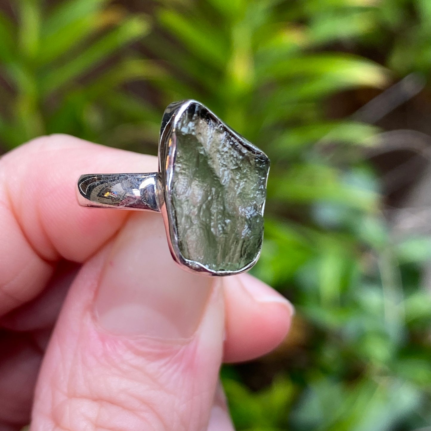 Moldavite Ring, Size 6