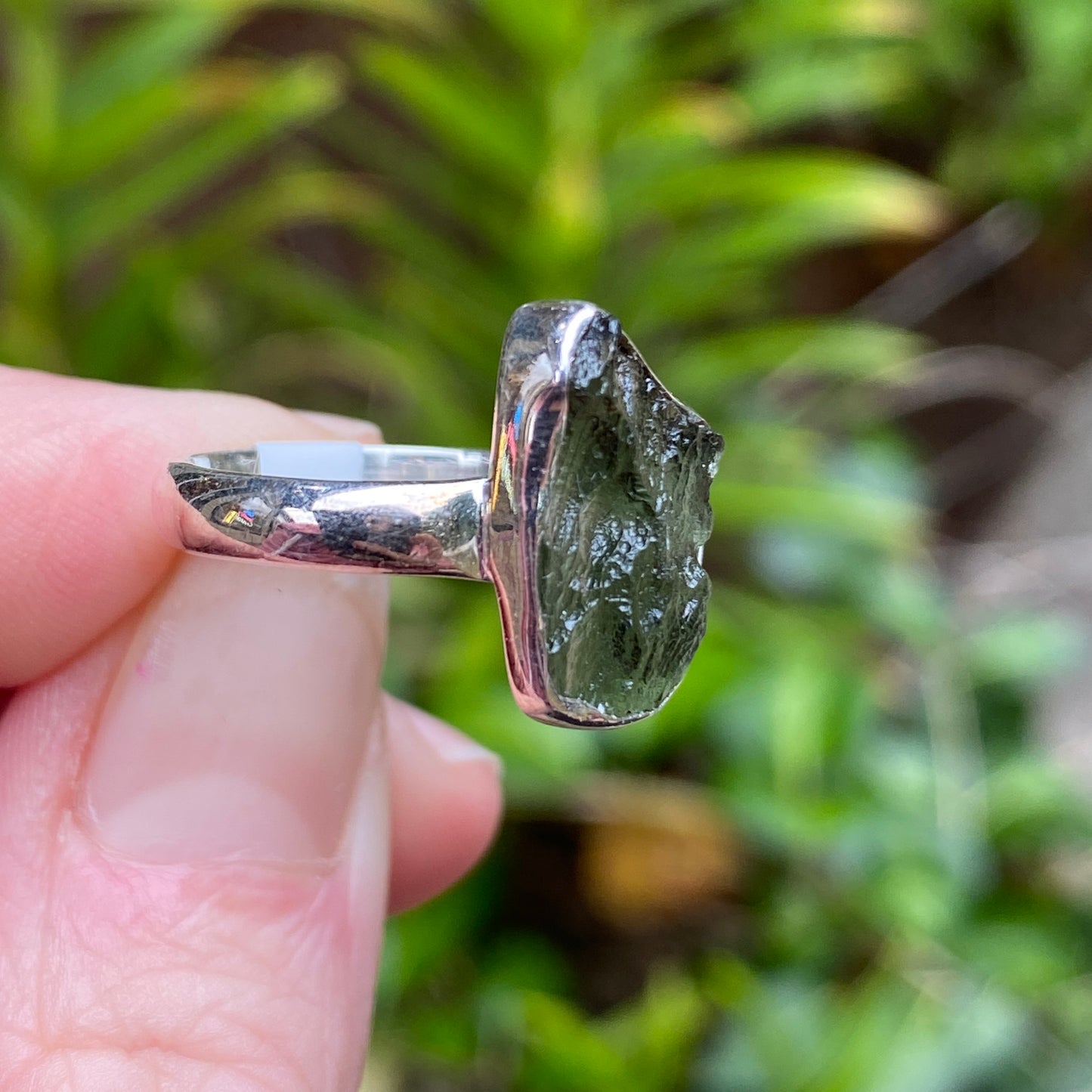 Moldavite Ring, Size 6