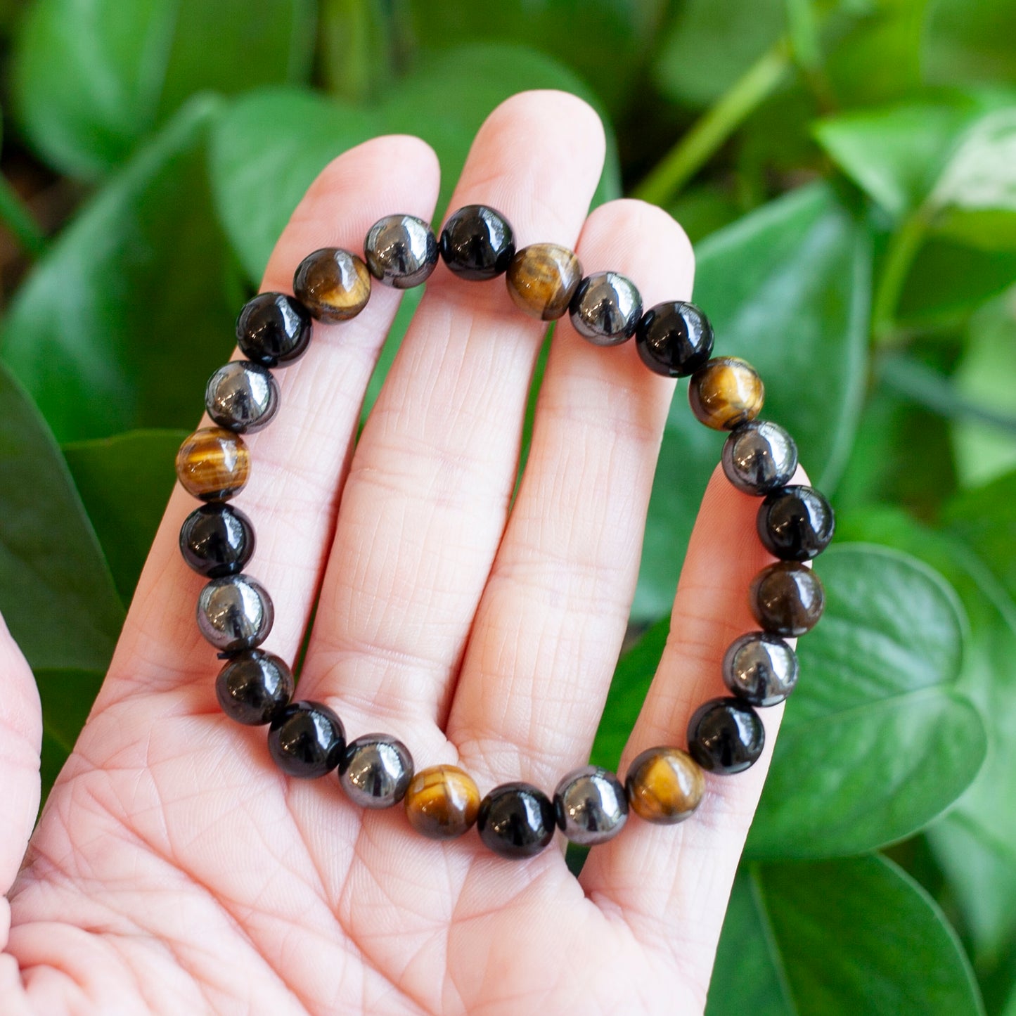 Protection Bracelet, Tiger's Eye, Black Tourmaline, Hematite