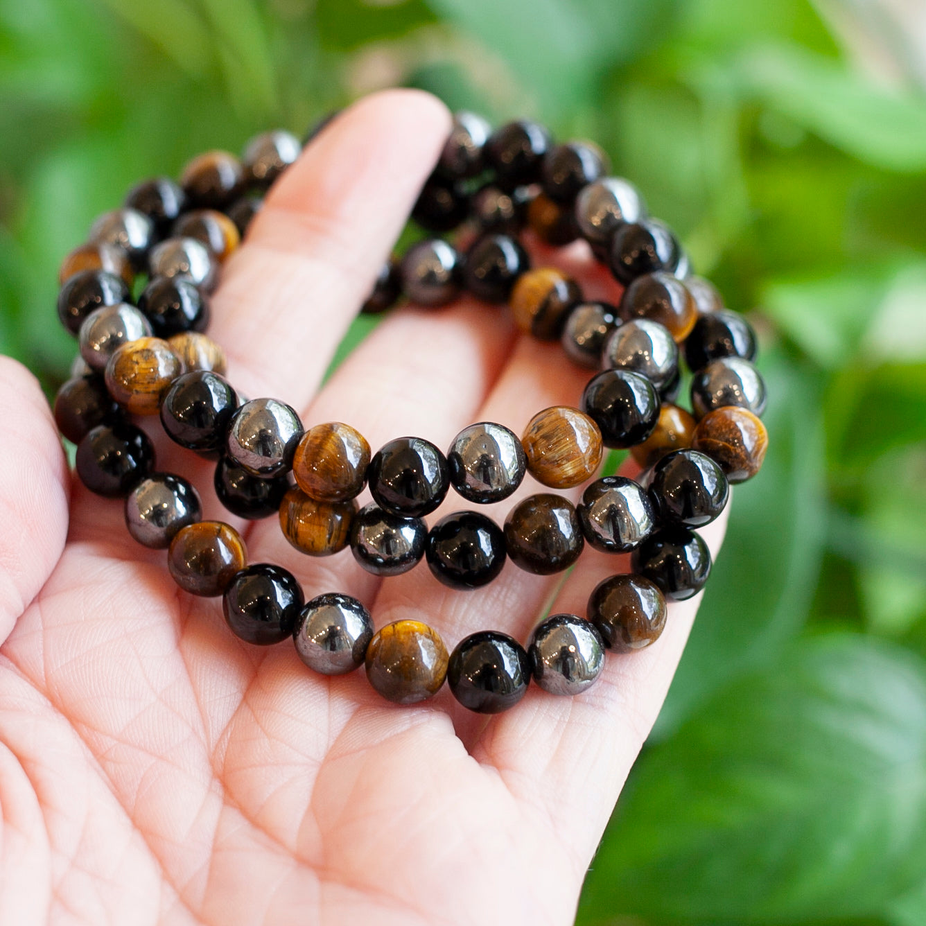 Protection Bracelet, Tiger's Eye, Black Tourmaline, Hematite