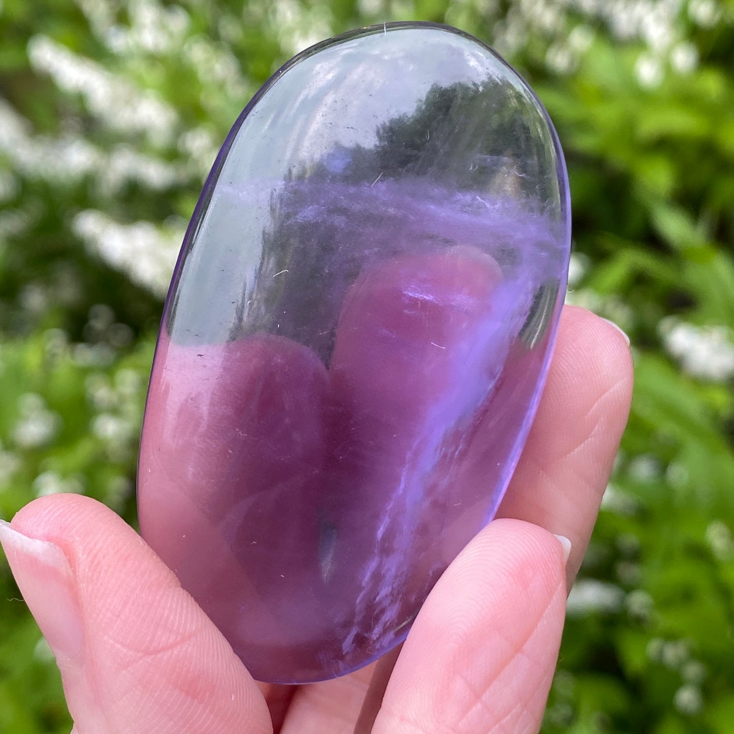 Purple Fluorite Palm Stone