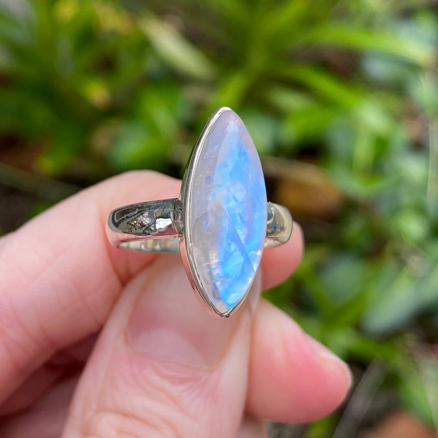 Rainbow Moonstone Ring, Size 6.5