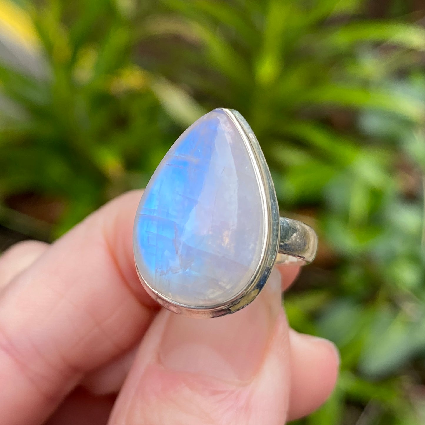 Rainbow Moonstone Ring, Size 6.5