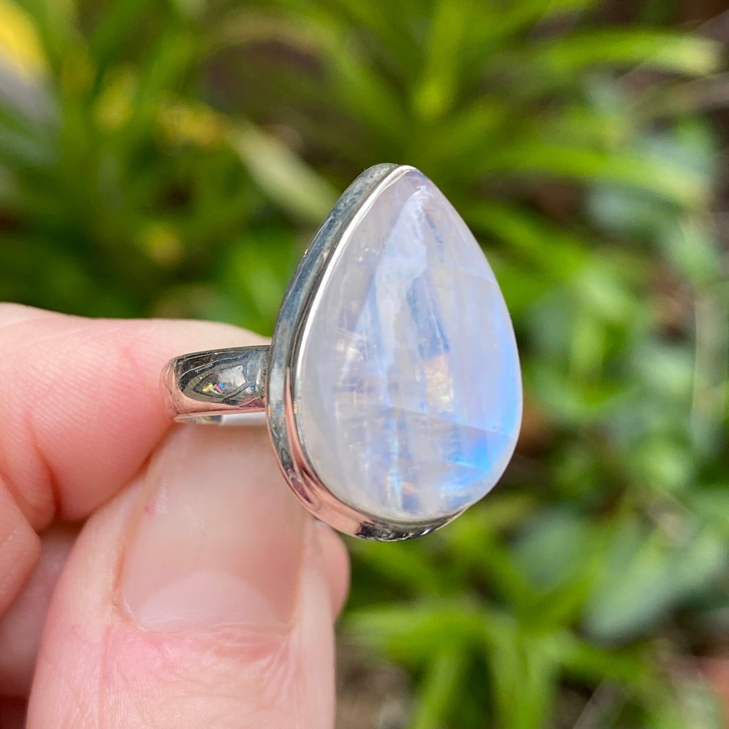Rainbow Moonstone Ring, Size 6.5
