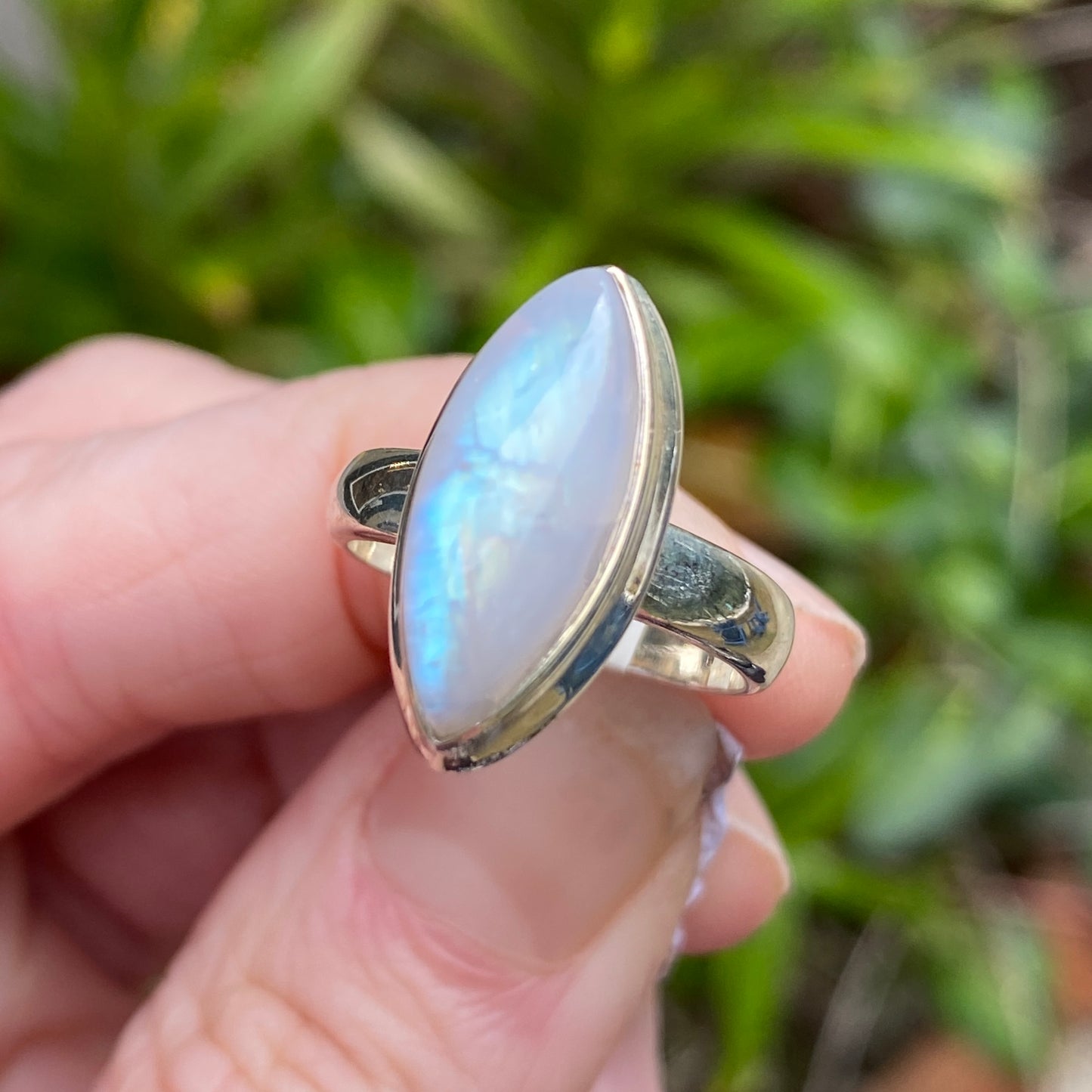 Rainbow Moonstone Ring, Size 6
