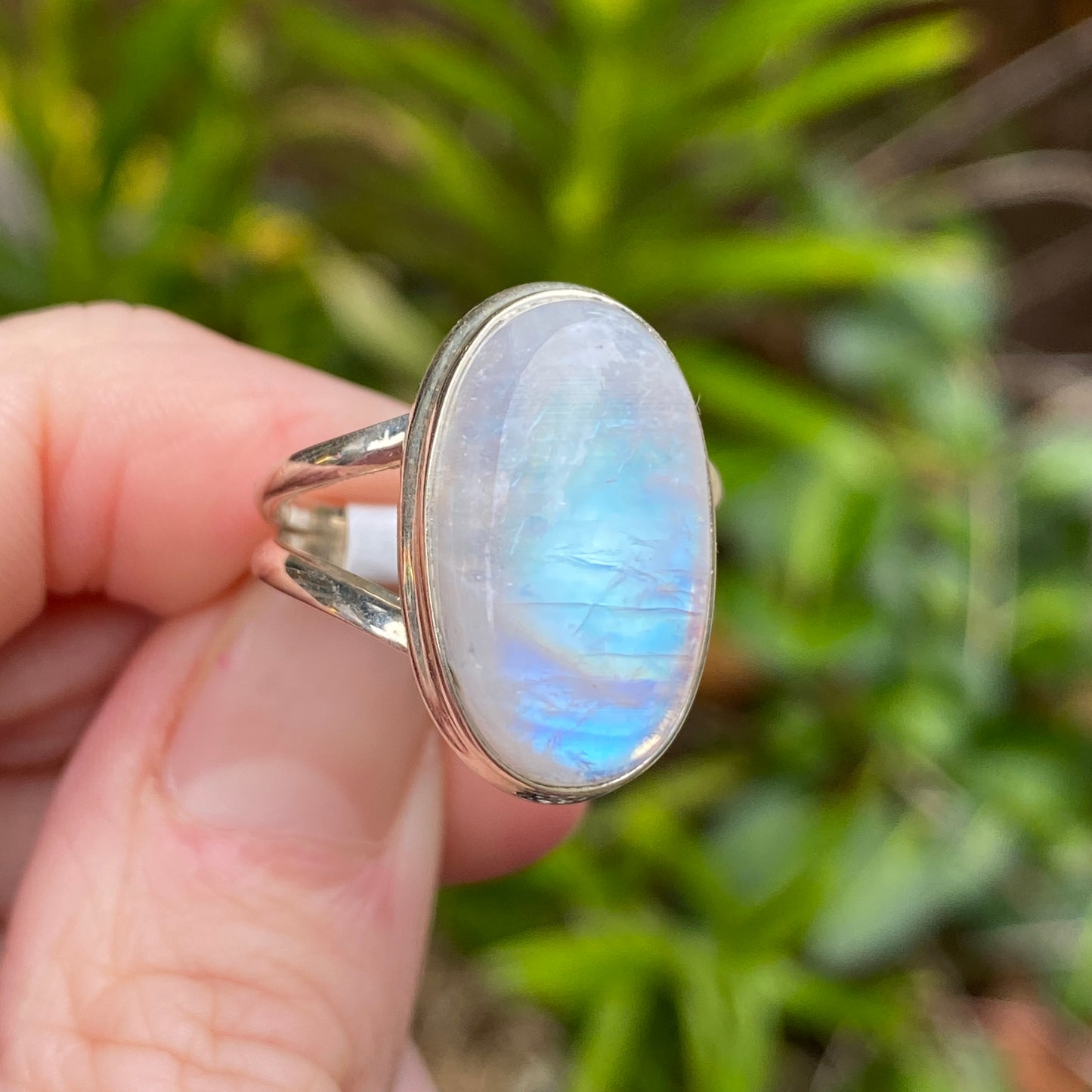 Rainbow Moonstone Ring, Size 8