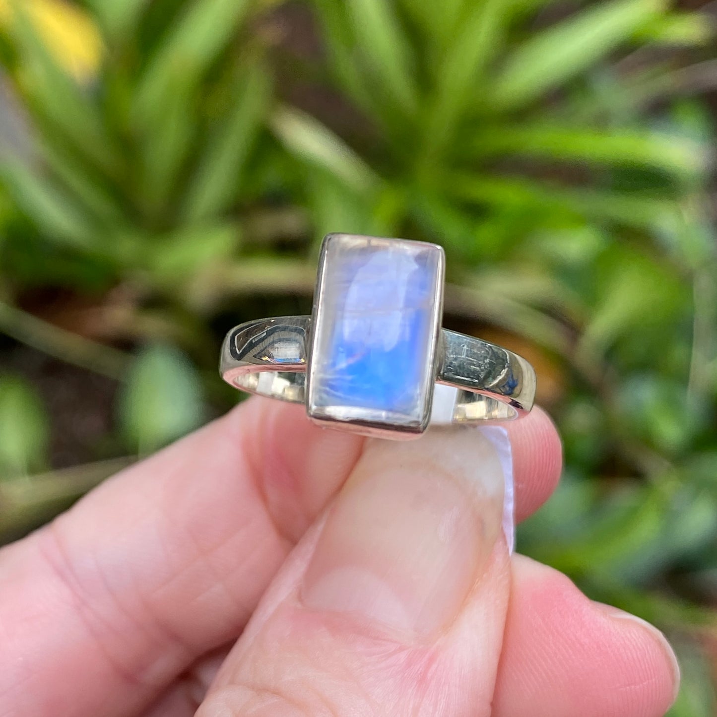 Rainbow Moonstone Ring, Size 9