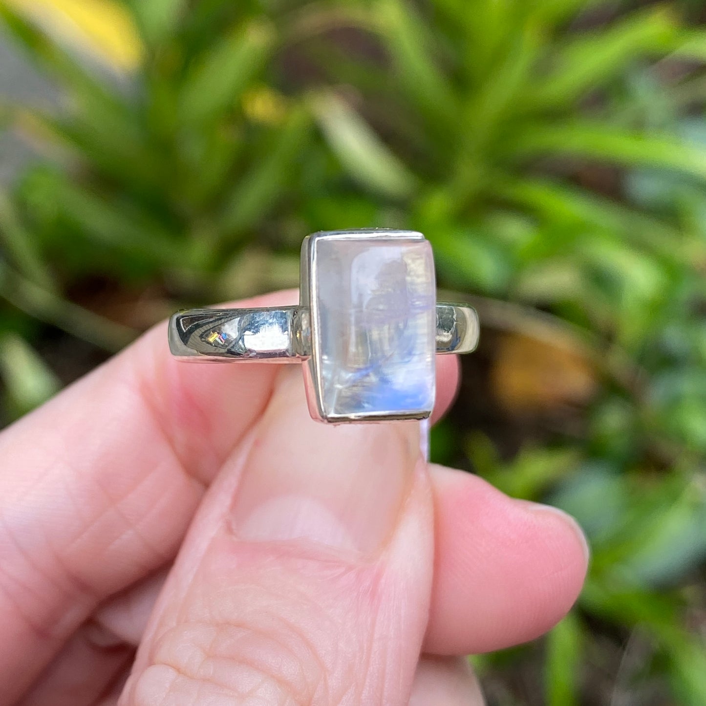 Rainbow Moonstone Ring, Size 9
