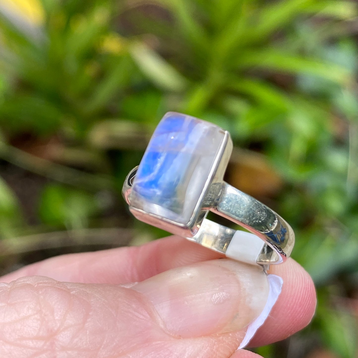 Rainbow Moonstone Ring, Size 9