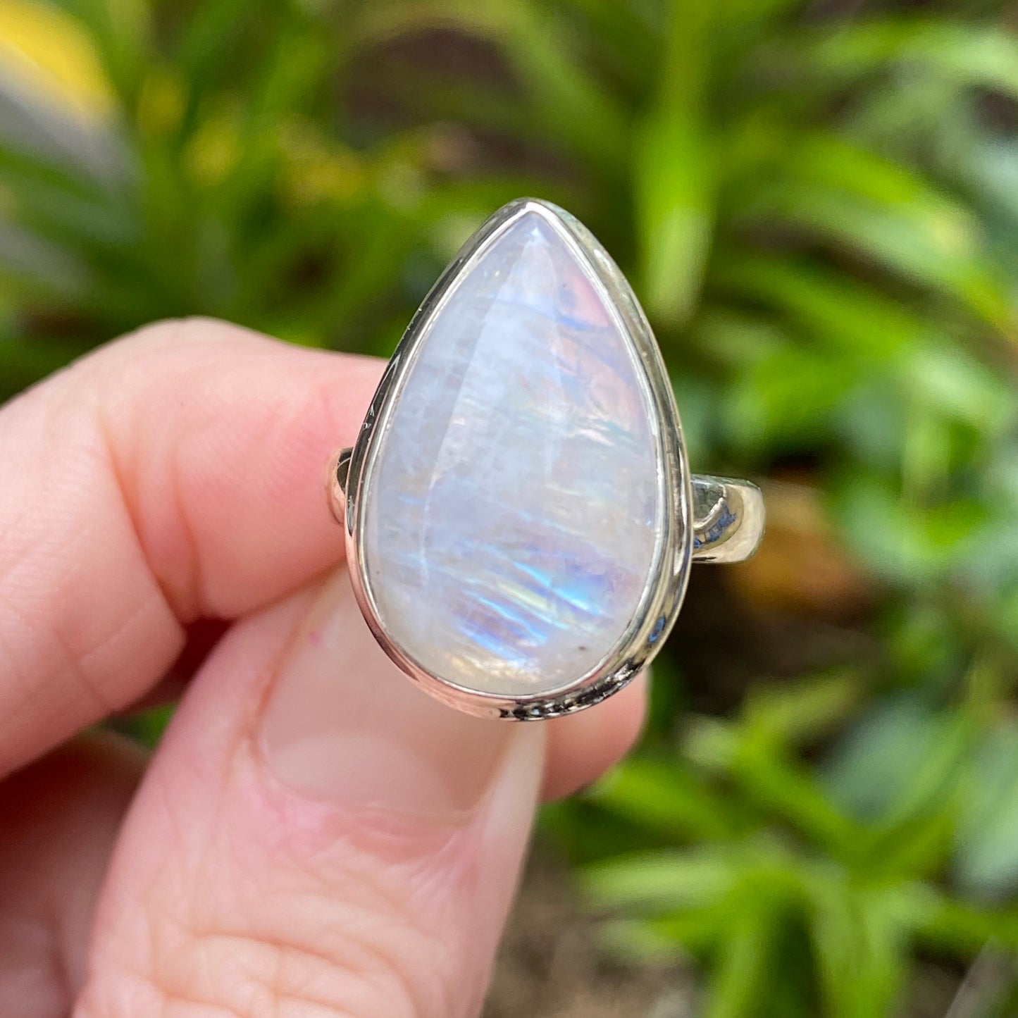 Rainbow Moonstone Ring, Size 6