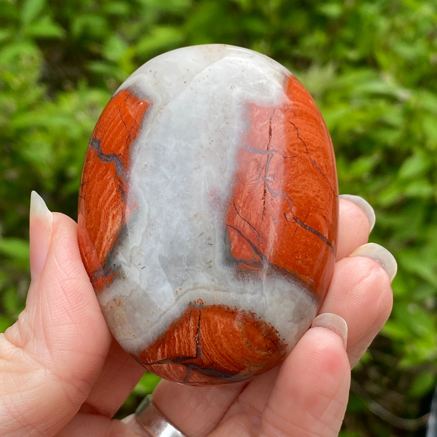 Red Jasper Palm Stone