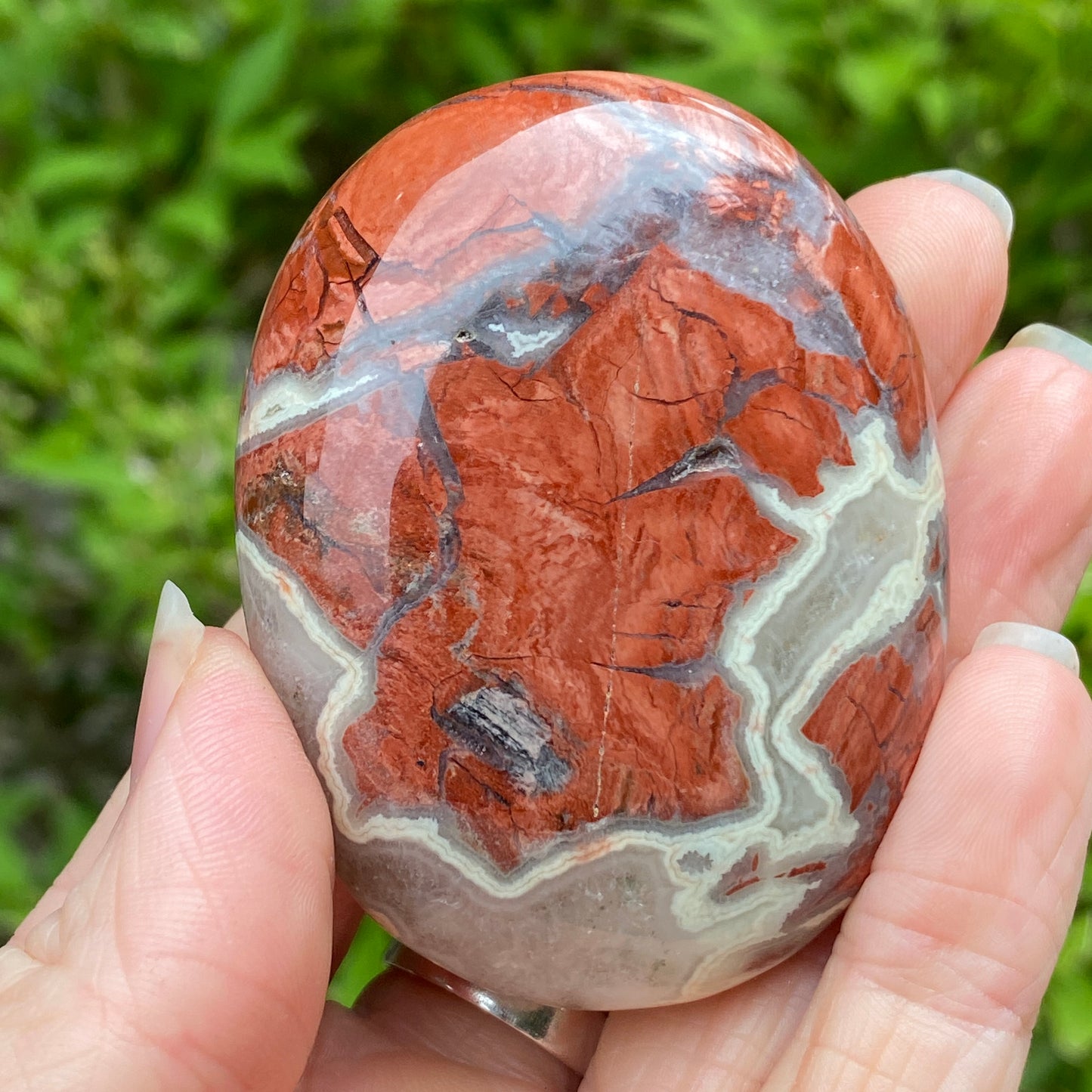 Red Jasper Palm Stone